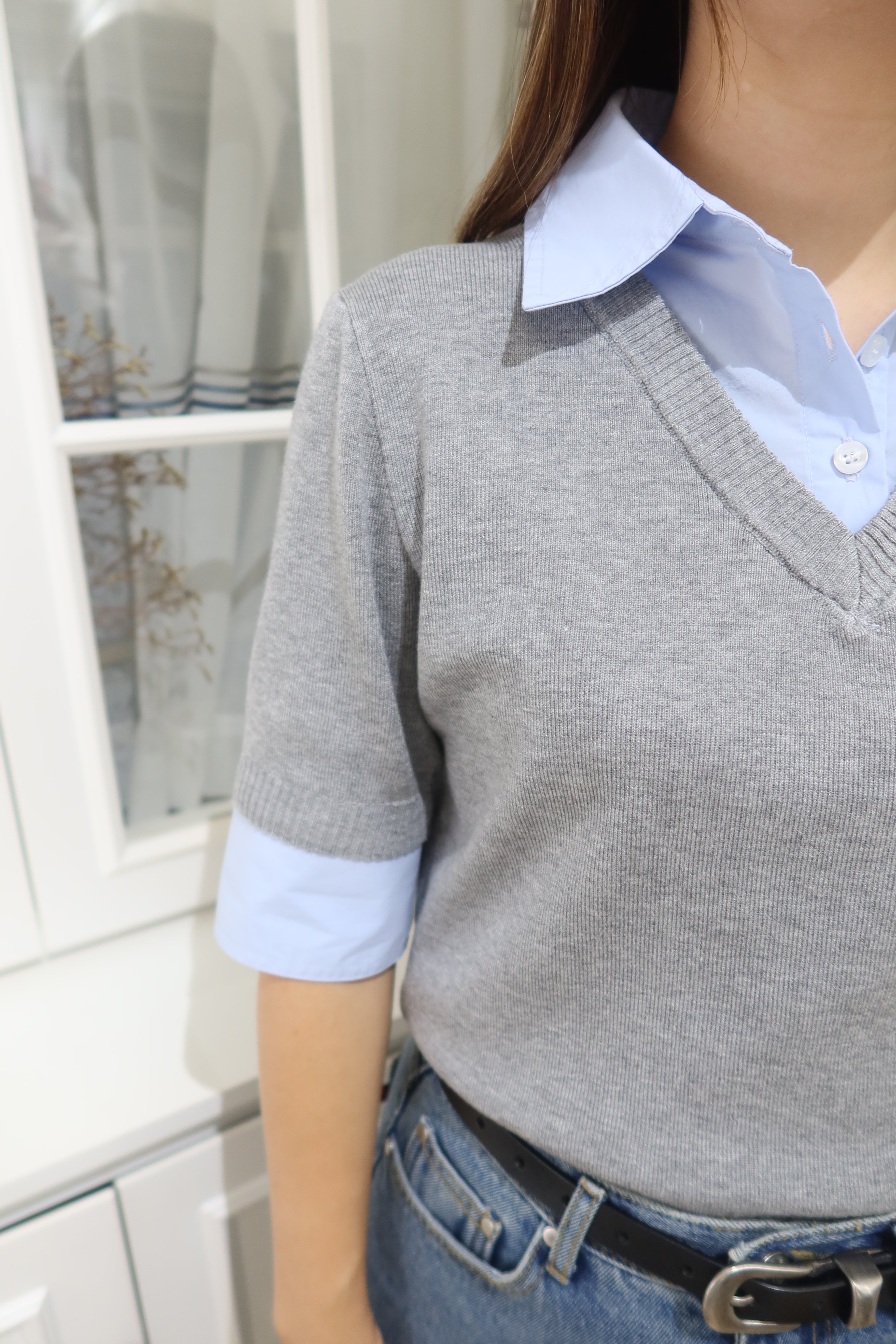 DuoStyle Short Sleeve Sweater Set [T0228]