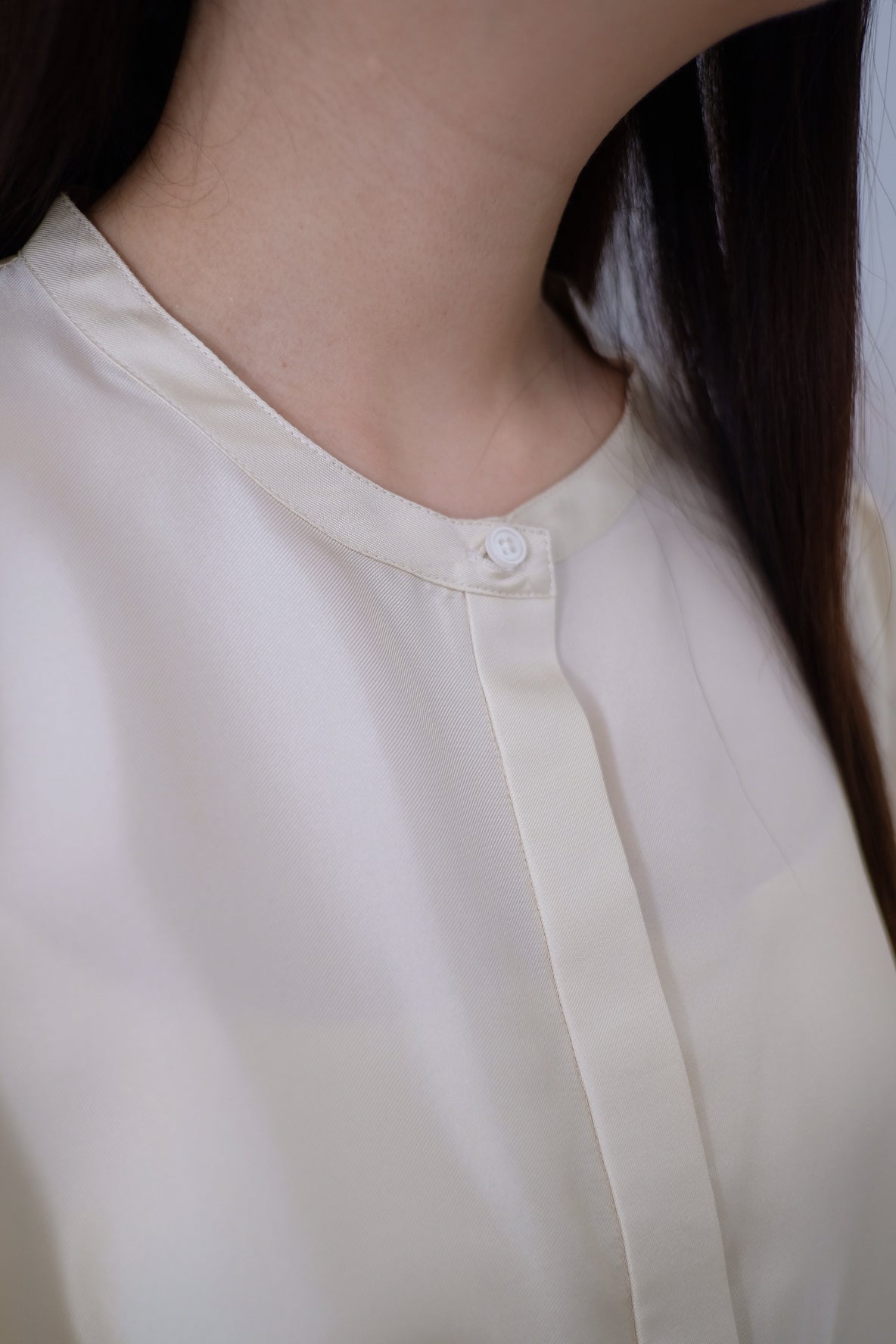 【LE ZANS BRAND COLLECTION】French Cream Bubble Blouse (100%SILK)[T0257]