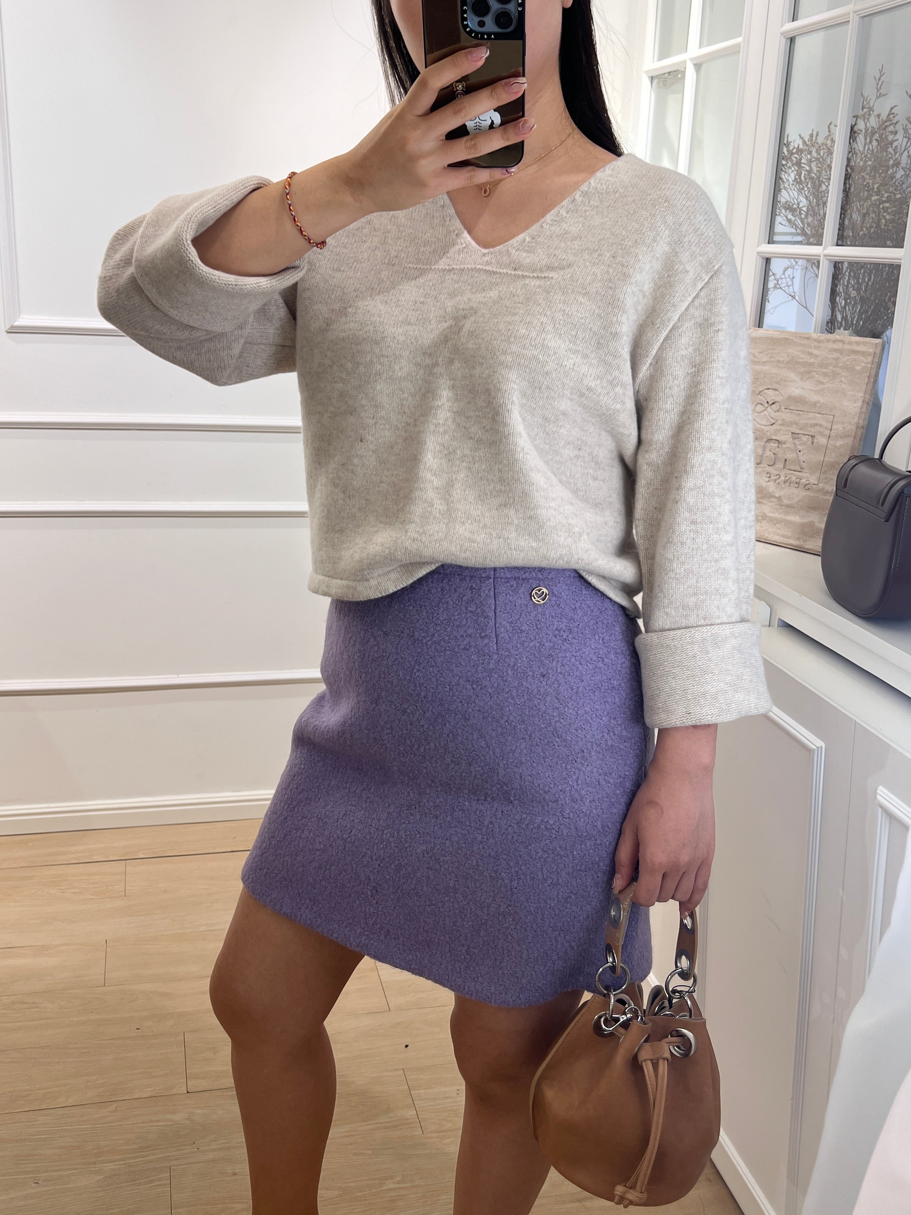 高級V領羊毛top(100%wool )[T0130]