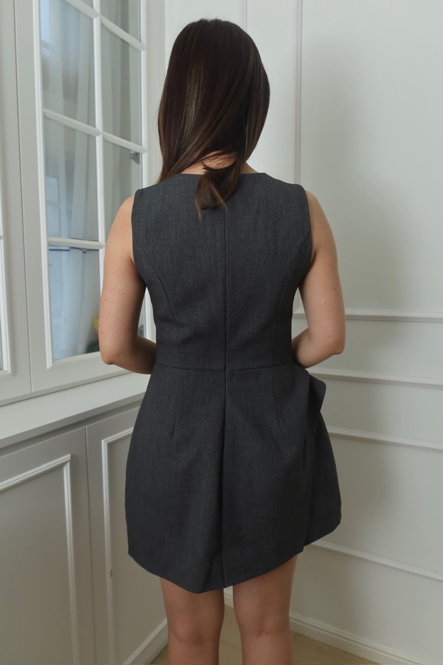 【LE ZANS BRAND COLLECTION】 Layered Elegance Dress(30%wool) [OPS0147]