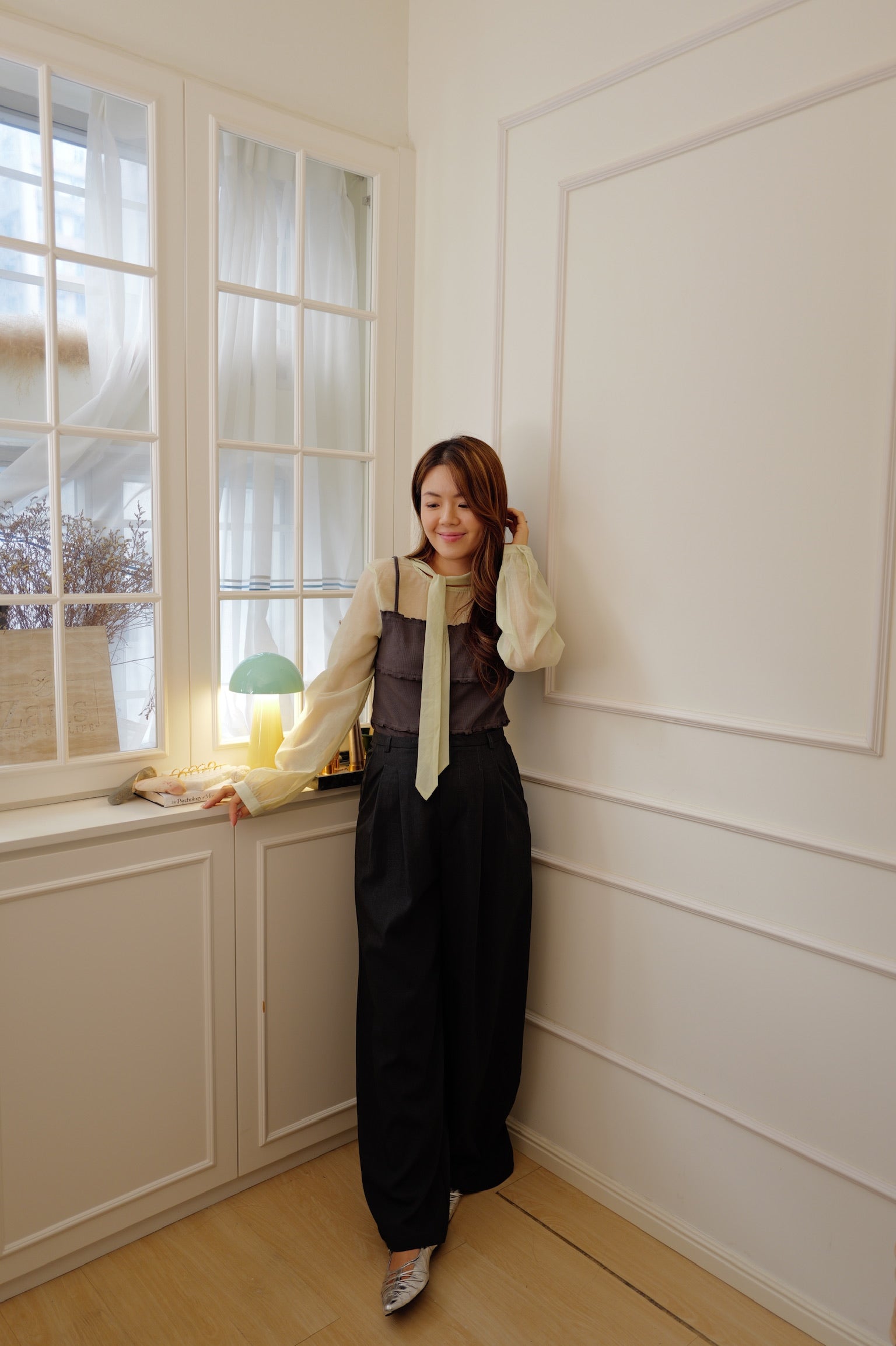 【LE ZANS BRAND COLLECTION】Classic Double-Pleated Tailored High-Waisted Trousers [PT0098]
