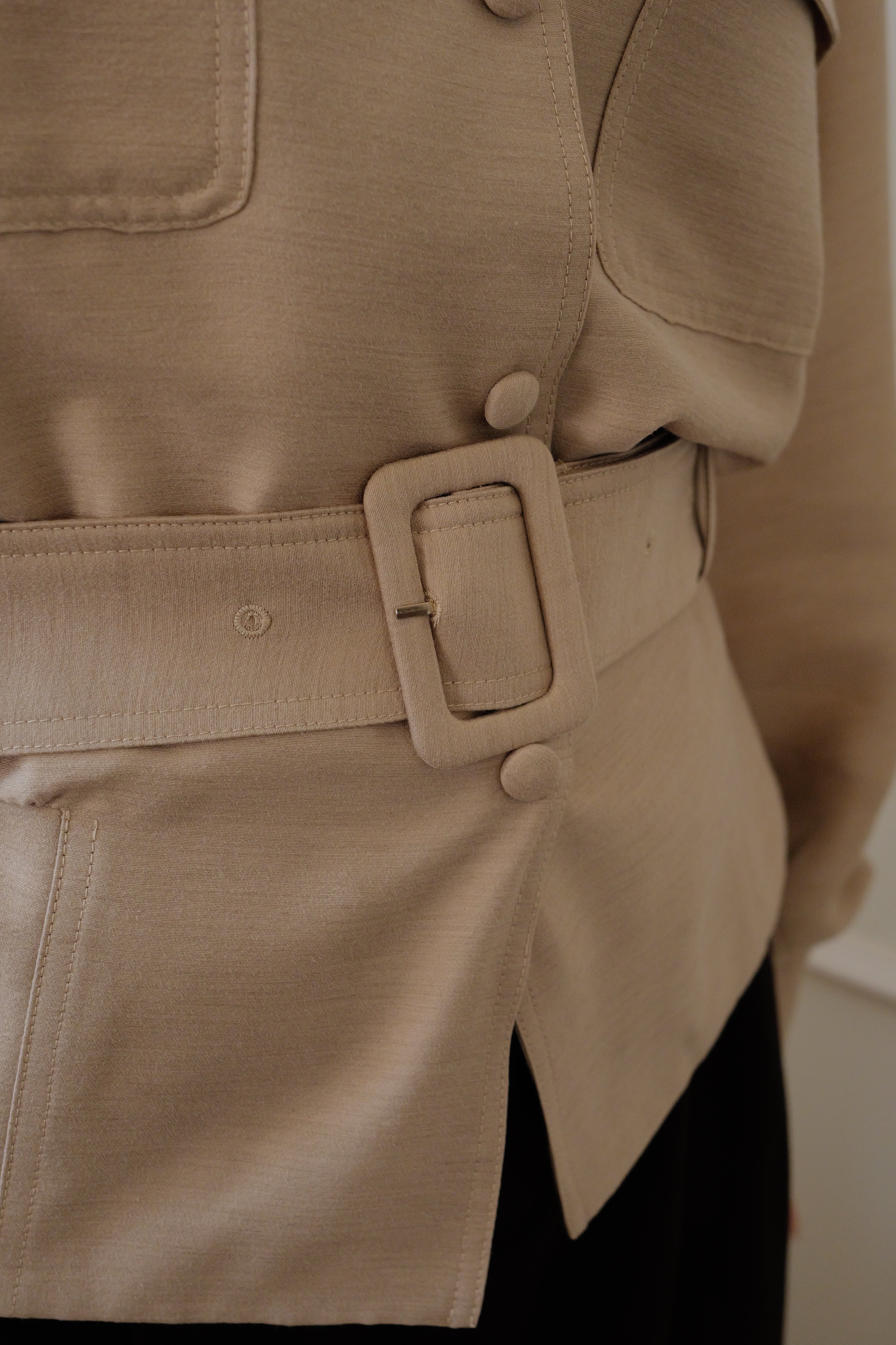 【LE ZANS PRIVÉ】 Belted Safari Utility Jacket Shirt [T0312]