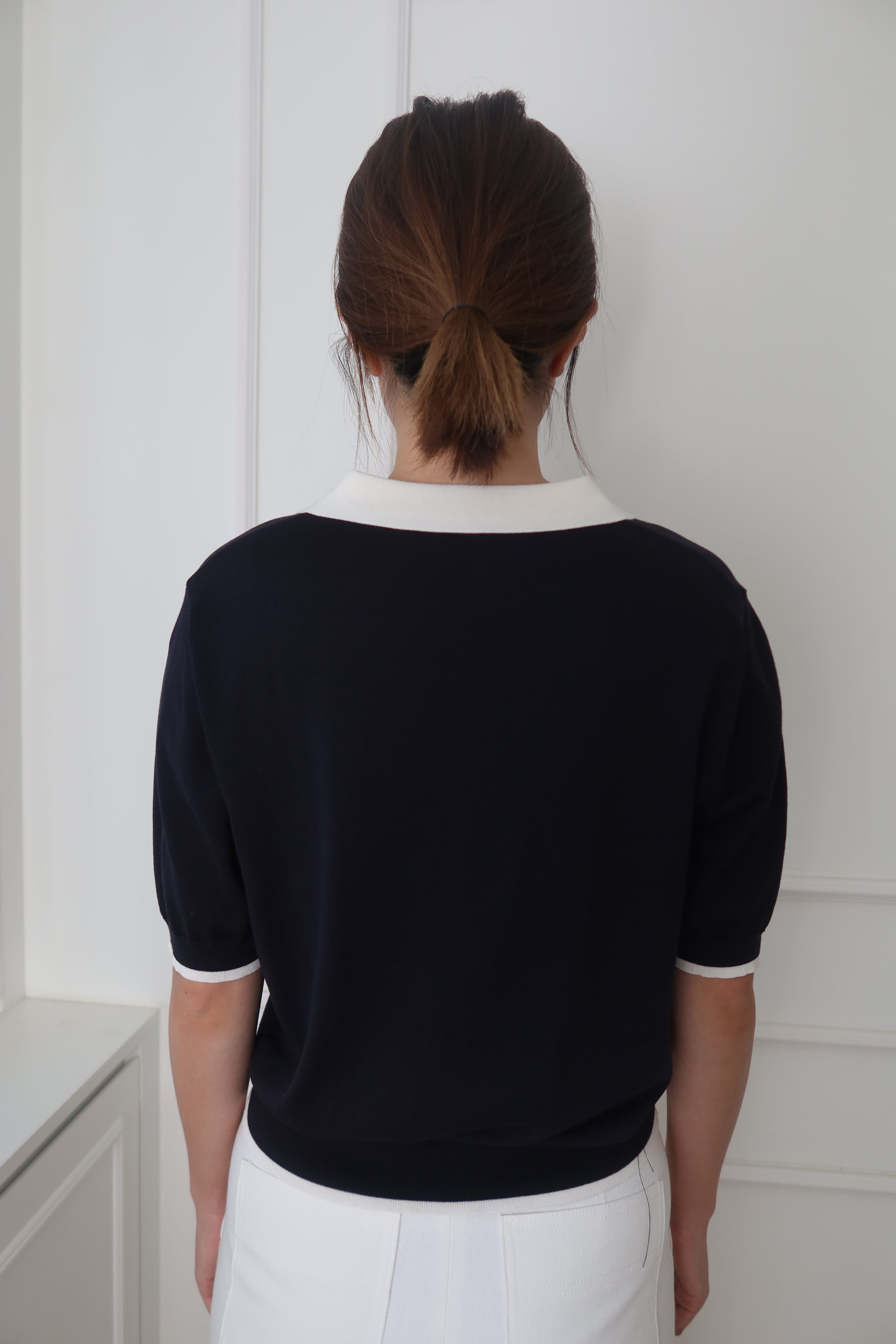 【LE ZANS BRAND COLLECTION】Retro Colorblock Collar Top [T0195]