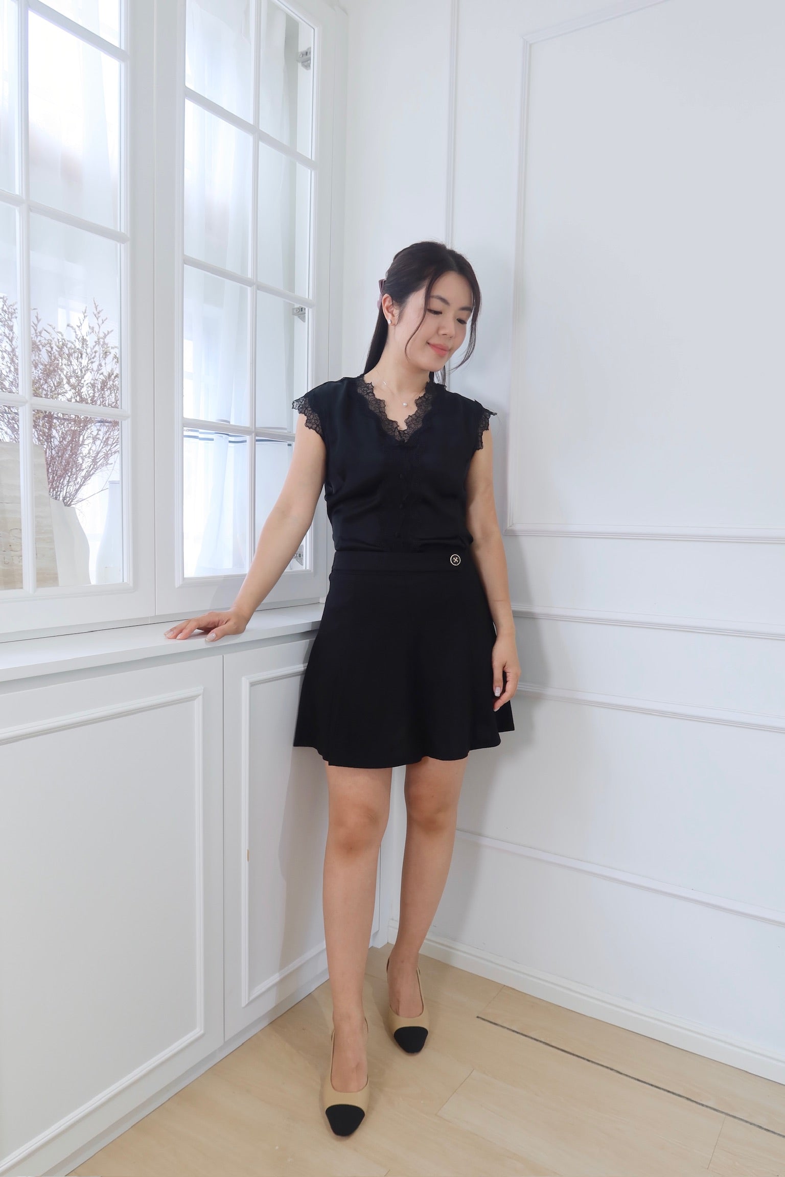 【LE ZANS BRAND COLLECTION】 Lace Trim Top [T0186]