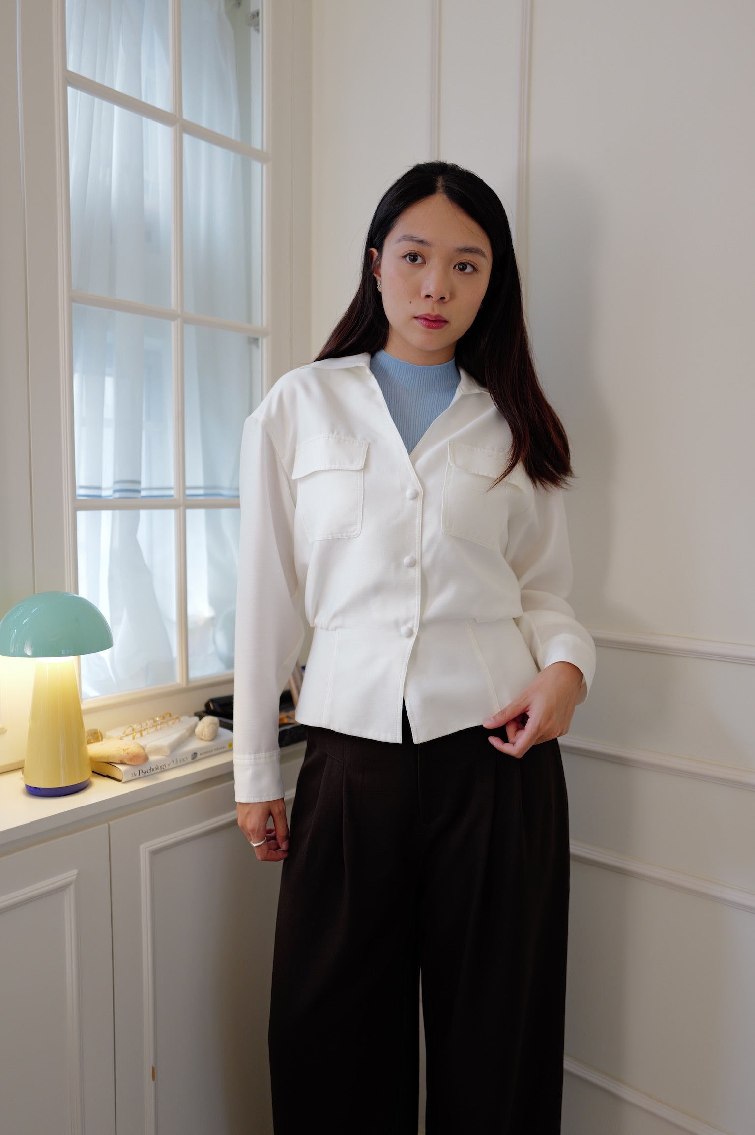 【LE ZANS PRIVÉ】 Belted Safari Utility Jacket Shirt [T0312]