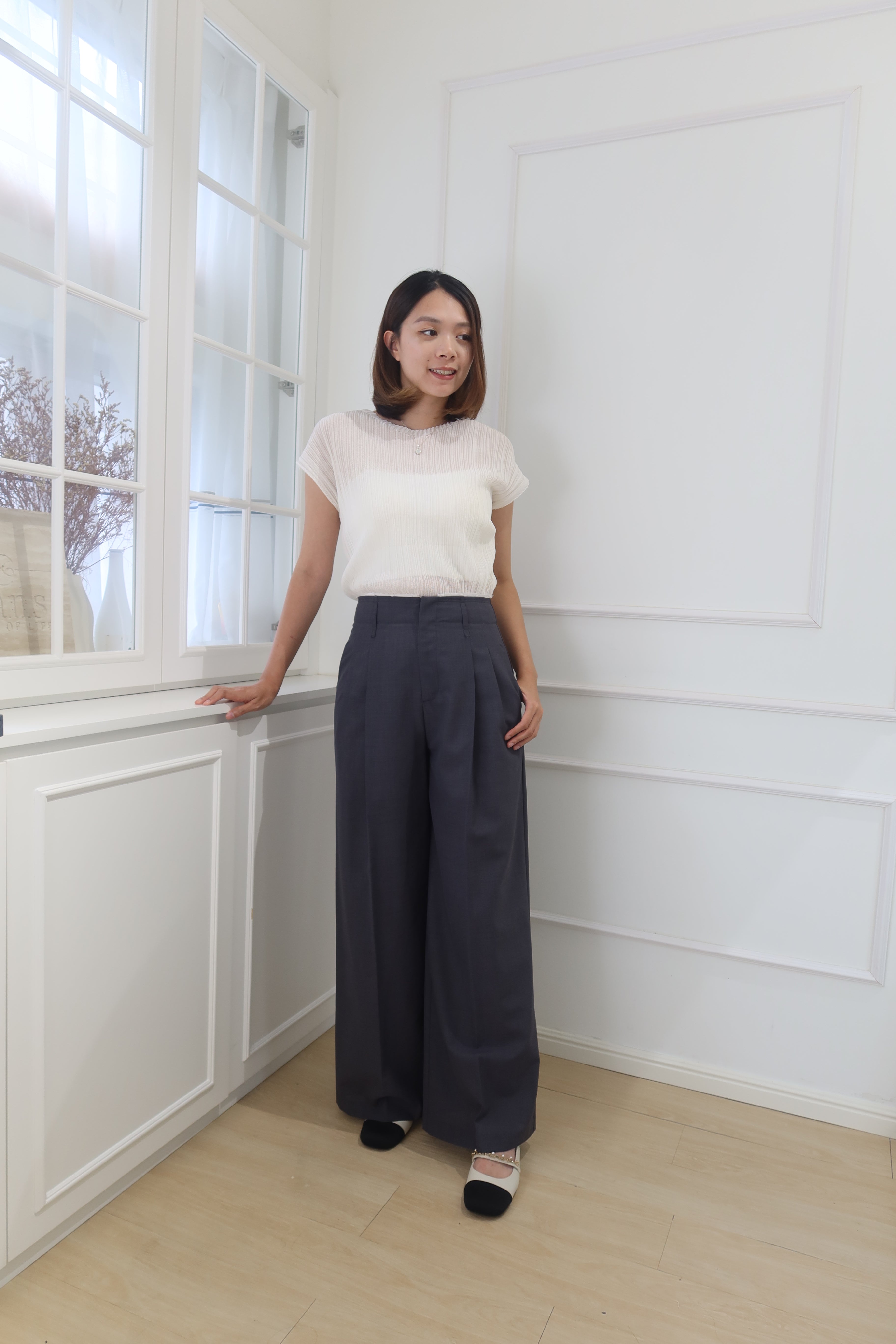 【LE ZANS BRAND COLLECTION】SilkenEase Premium Gray Pants (意大利布料，真絲+羊毛料) [PT0063]