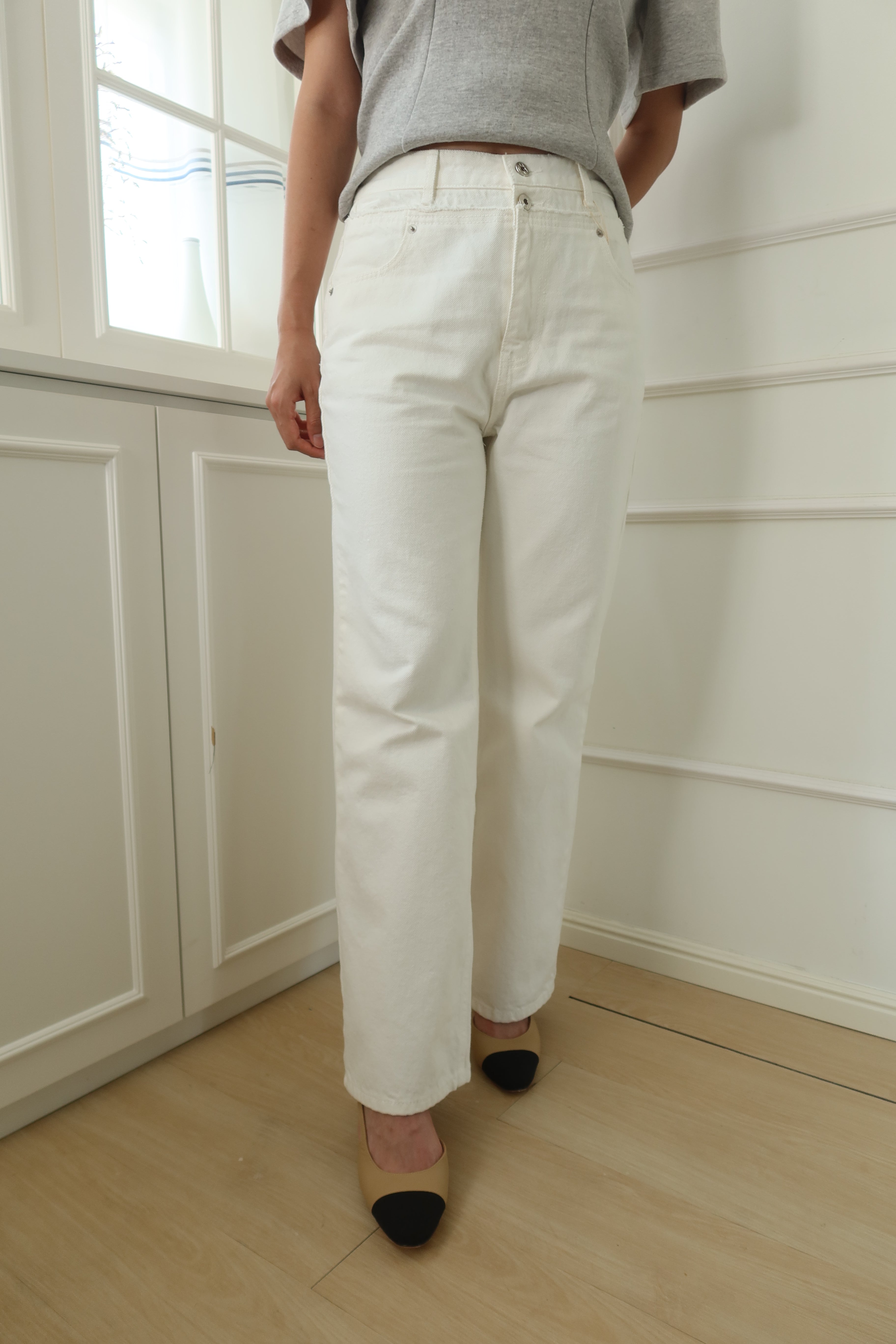 Classic White Straight Trousers [PT0078]