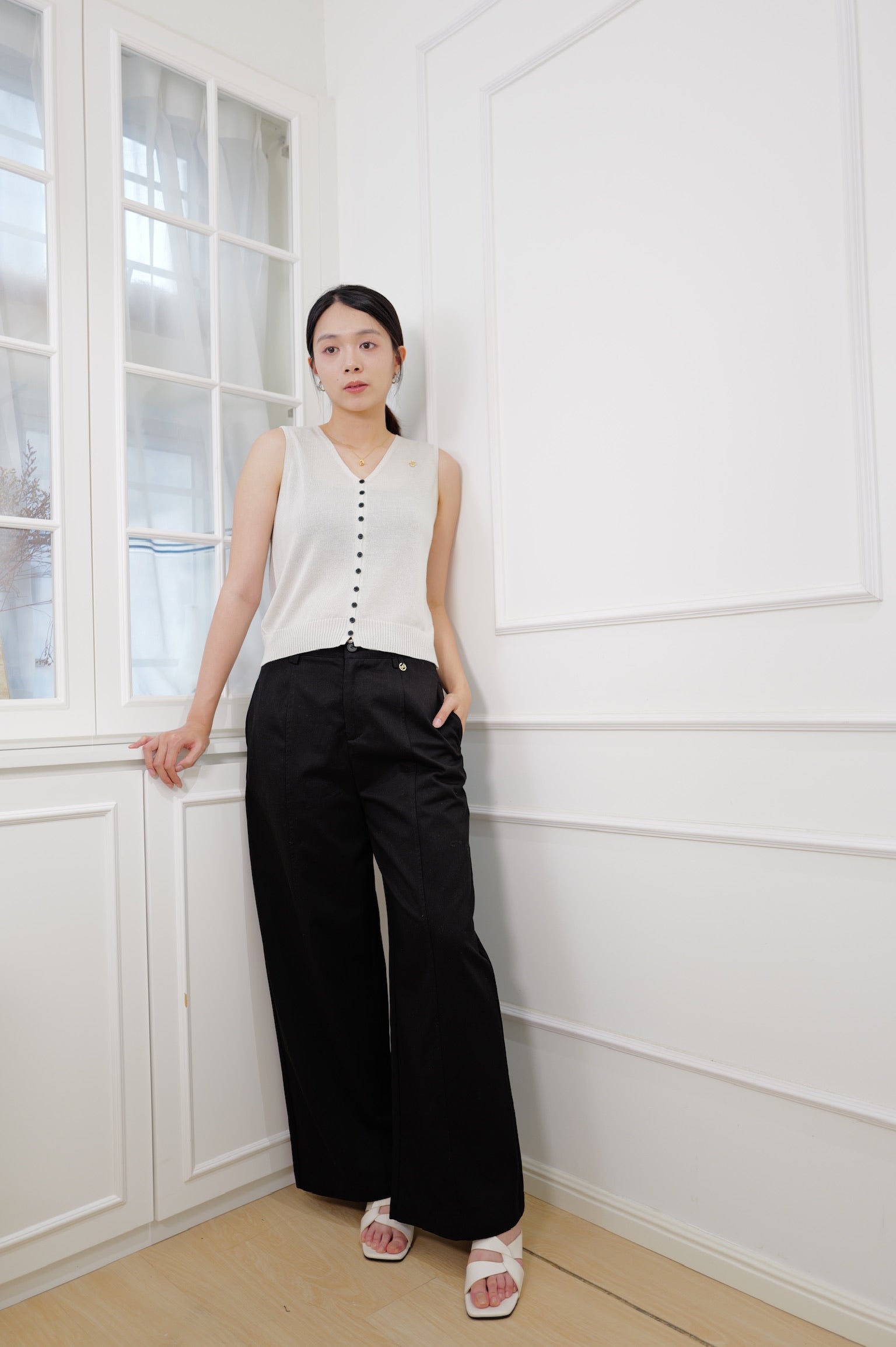 【LE ZANS BRAND COLLECTION】Minimal Wide Leg Pants [PT0089]