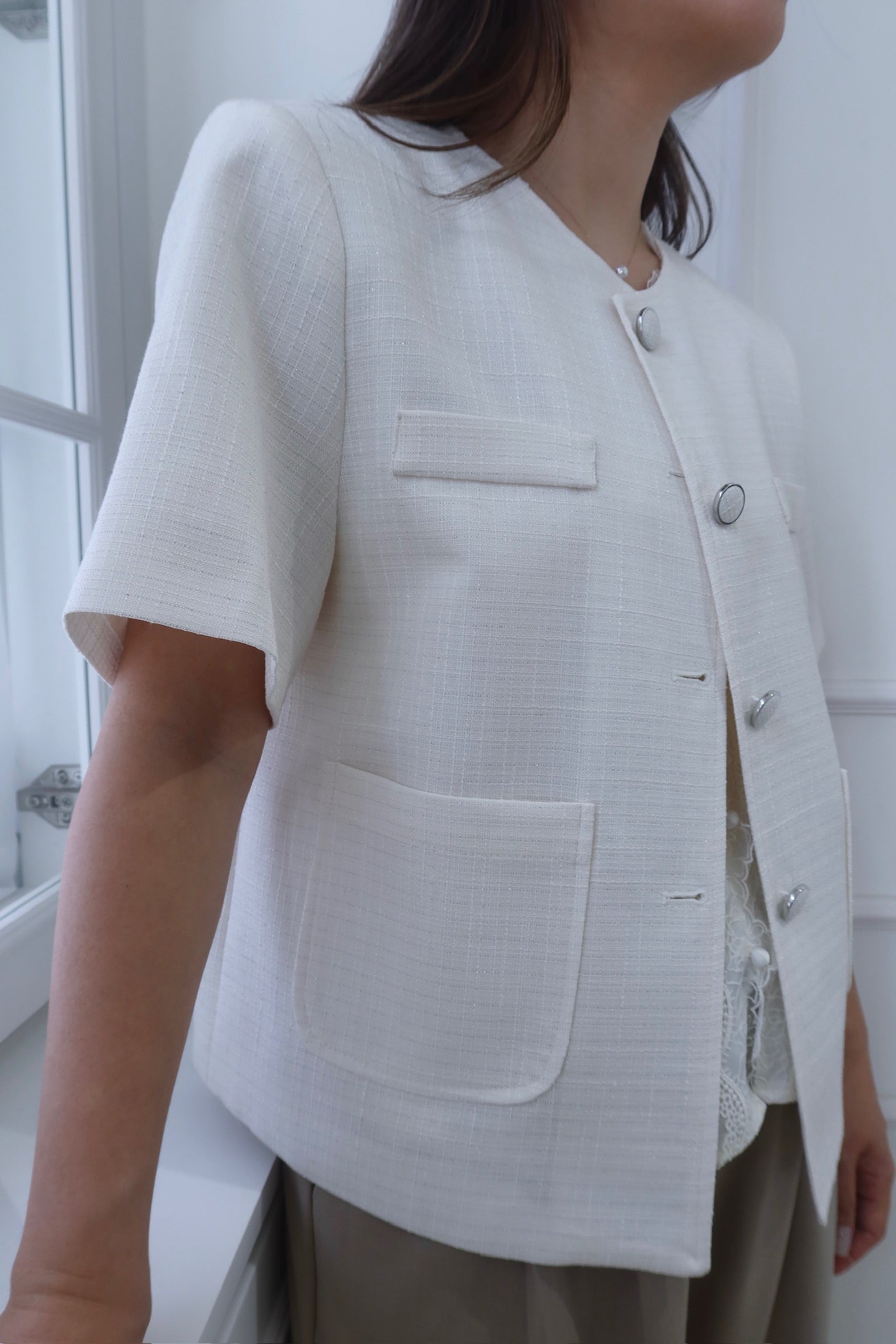 Summer Chic Tweed Blazer [J0097]