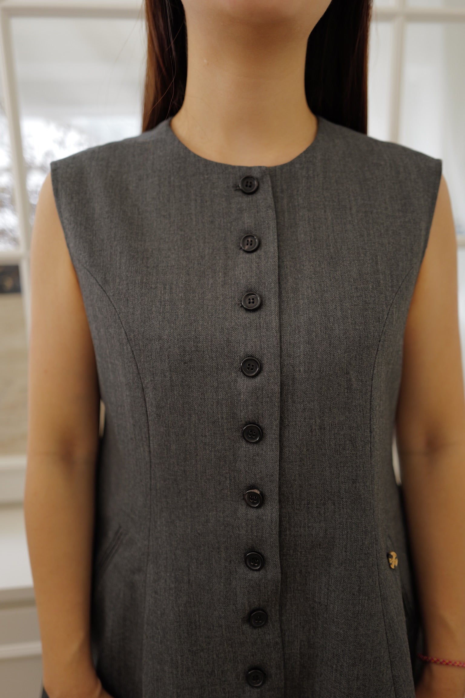 【LE ZANS BRAND COLLECTION】Luxury Minimalist Button-Up Vest [J0139]