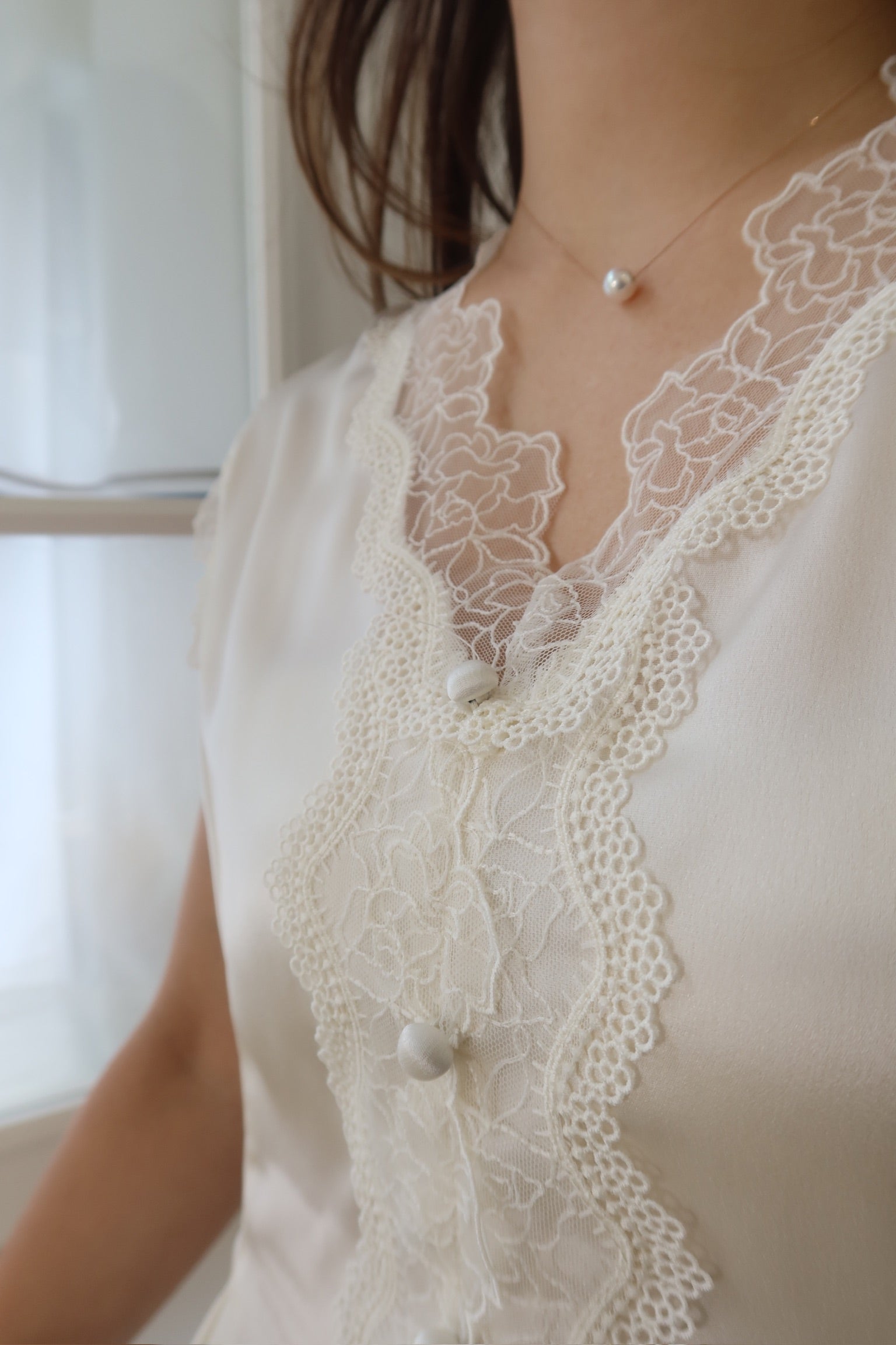 【LE ZANS BRAND COLLECTION】 Lace Trim Top [T0186]