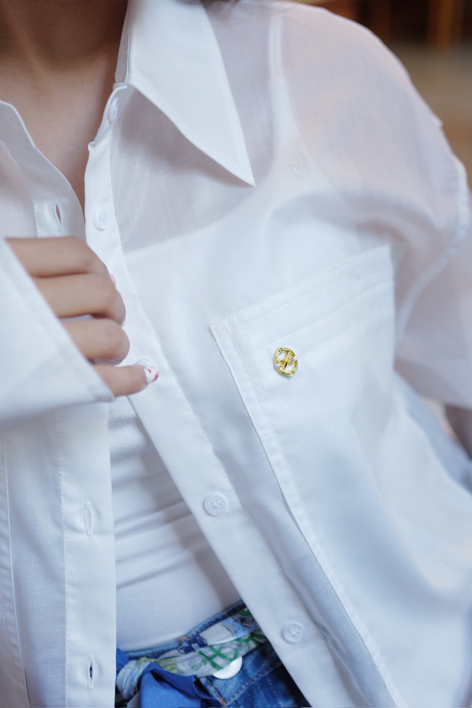 【LE ZANS BRAND COLLECTION】French Sheer Lightweight Oversized Shirt Outerwear [J0143]