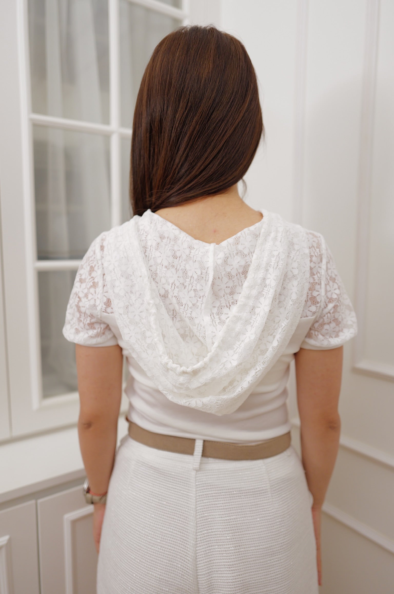 【LE ZANS BRAND COLLECTION】Stylish Lace Short Sleeve Top [T0279]
