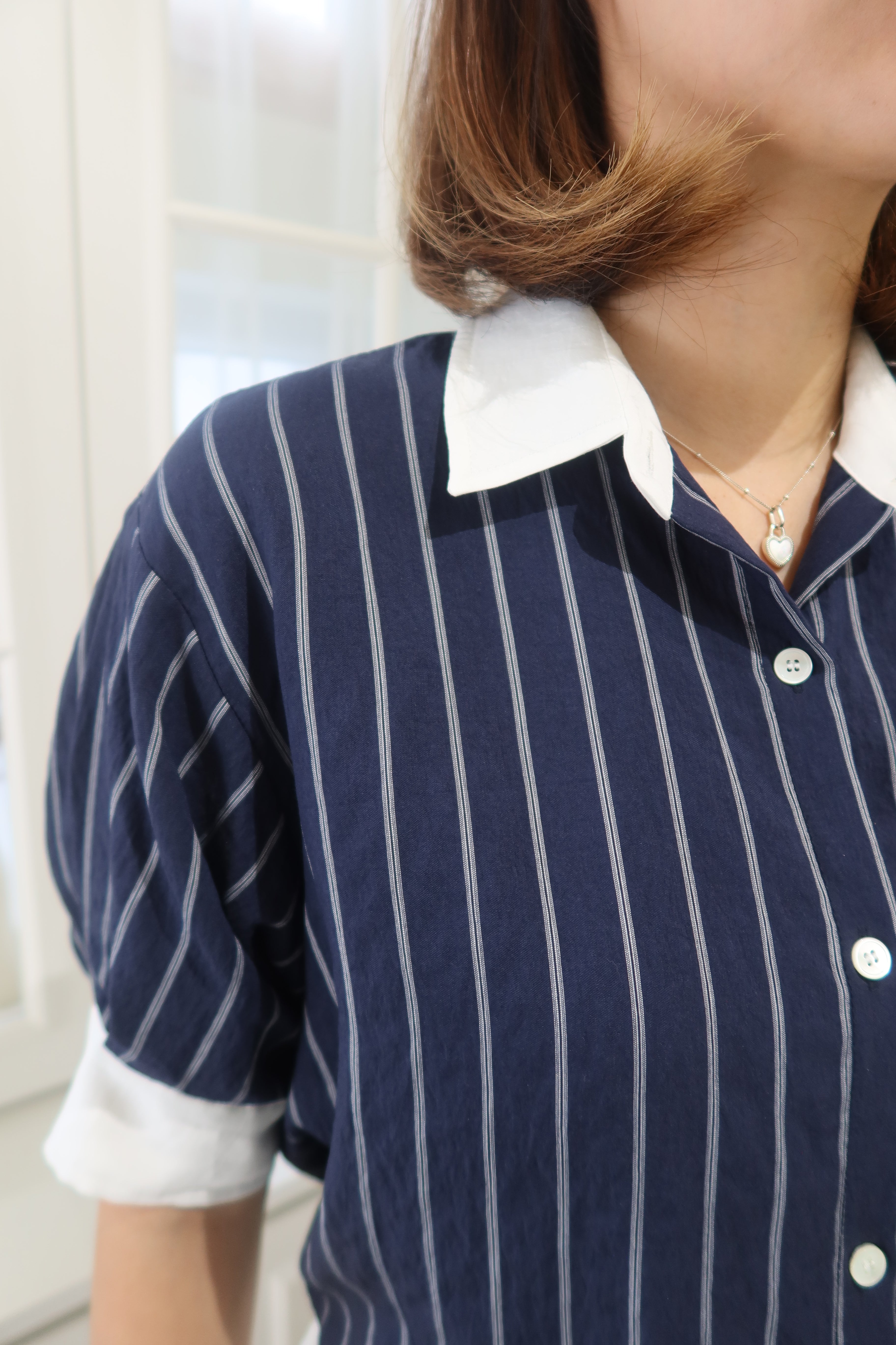 Riviera Blue & White Striped Shirt [T0204]