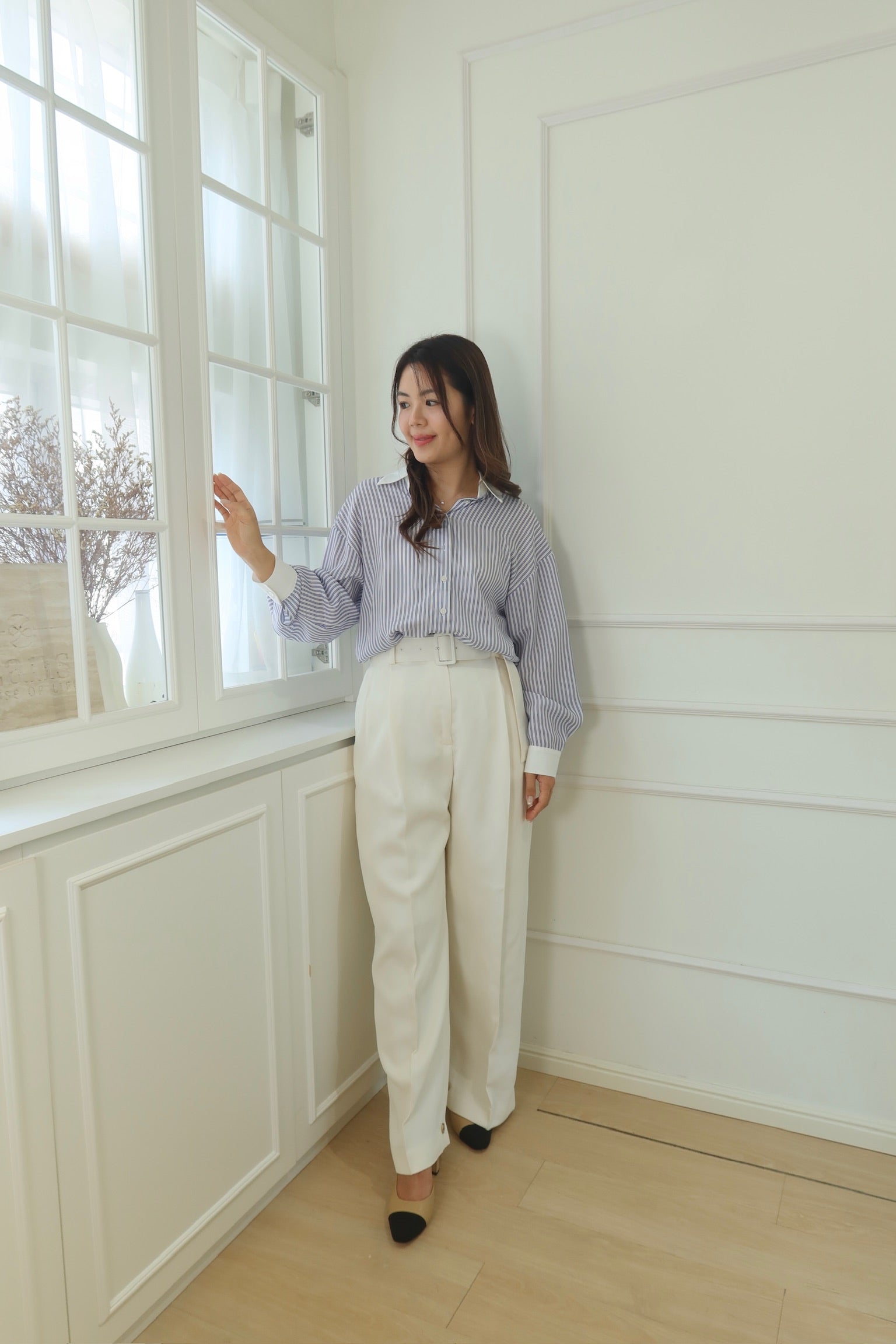 【LE ZANS BRAND COLLECTION】Luxe Stripe Silk Shirt (100%桑蠶絲) [T0188]