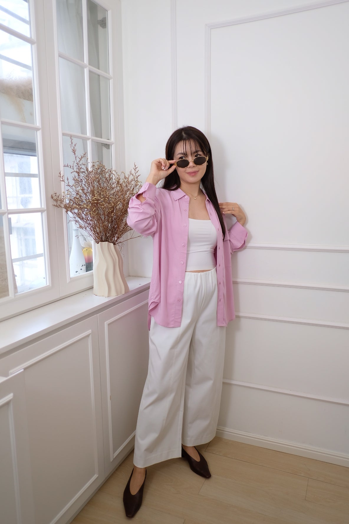 【LE ZANS BRAND COLLECTION】Blush V-Neck Elegance [T0255]