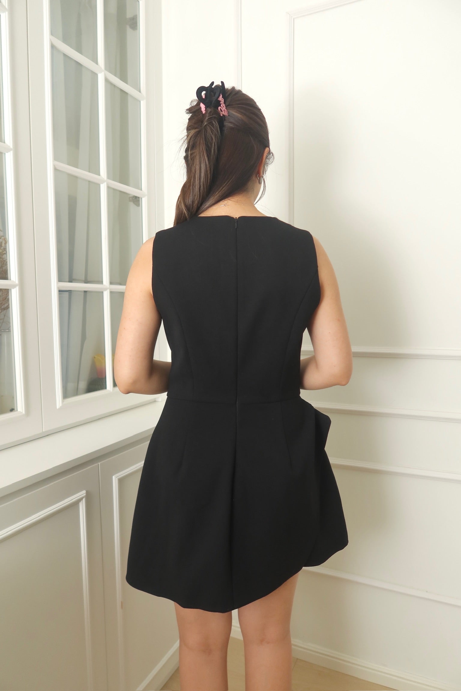 【LE ZANS BRAND COLLECTION】 Layered Elegance Dress(30%wool) [OPS0147]