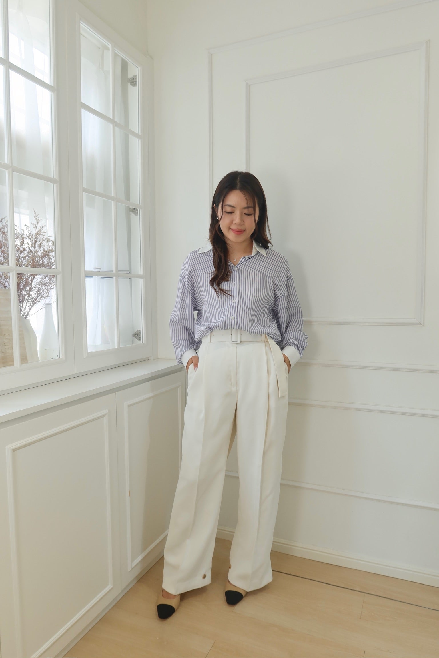 【LE ZANS BRAND COLLECTION】Luxe Stripe Silk Shirt (100%桑蠶絲) [T0188]