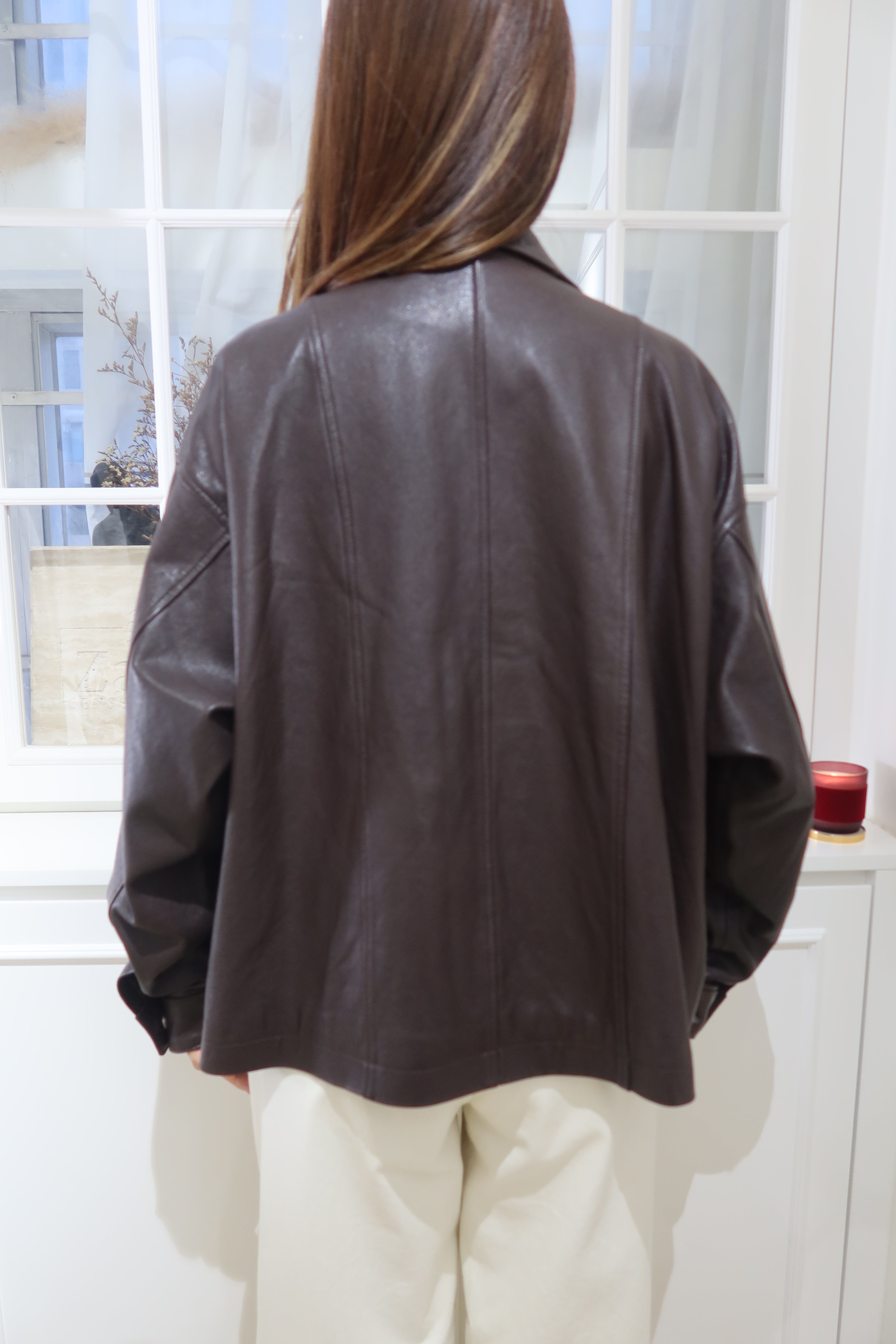 【LE ZANS BRAND COLLECTION】Timeless Distressed Leather Coat (100% lambskin) [J0116]