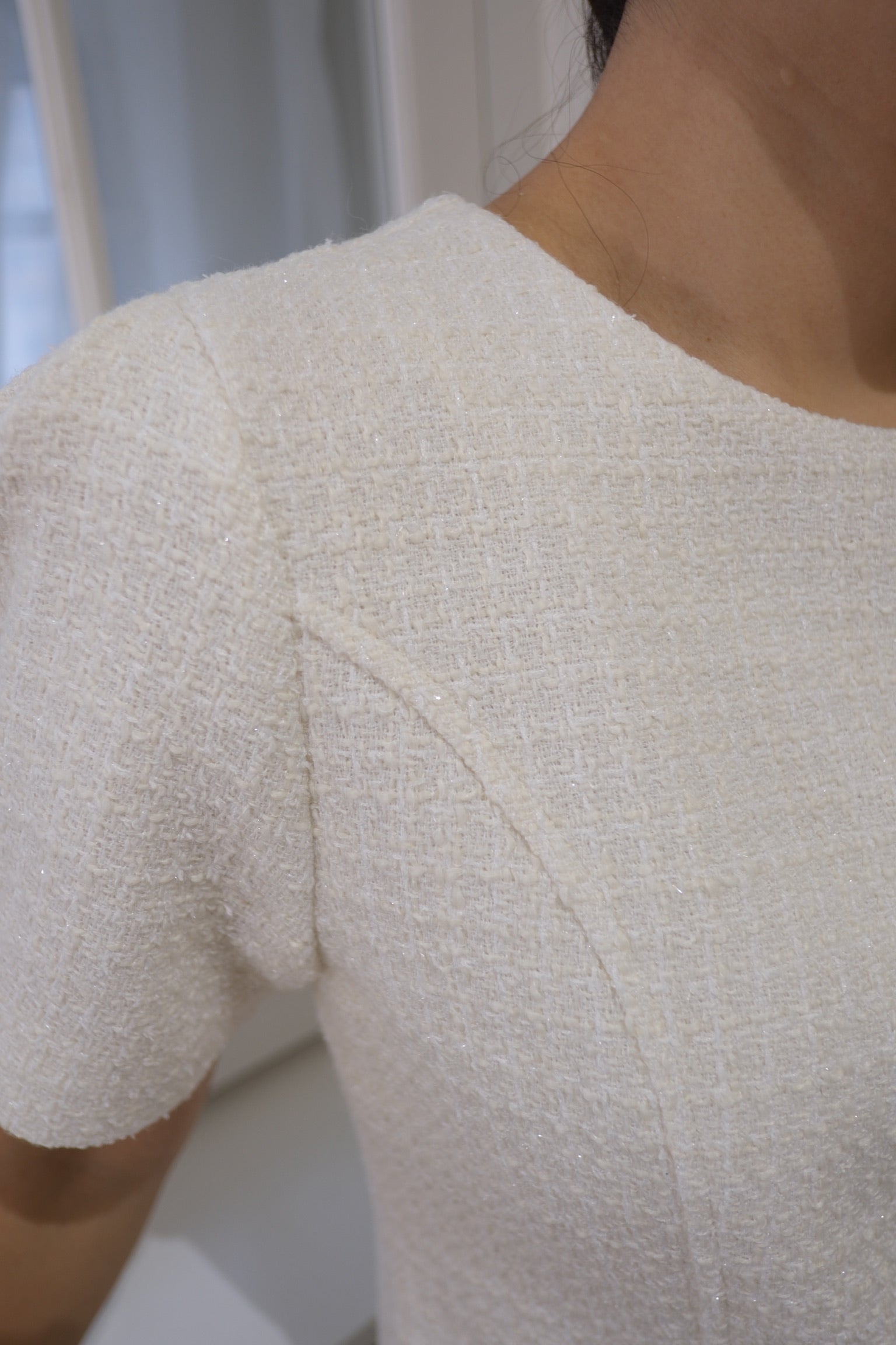 Elegant Bouclé Tweed Shift Dress [OPS0174]