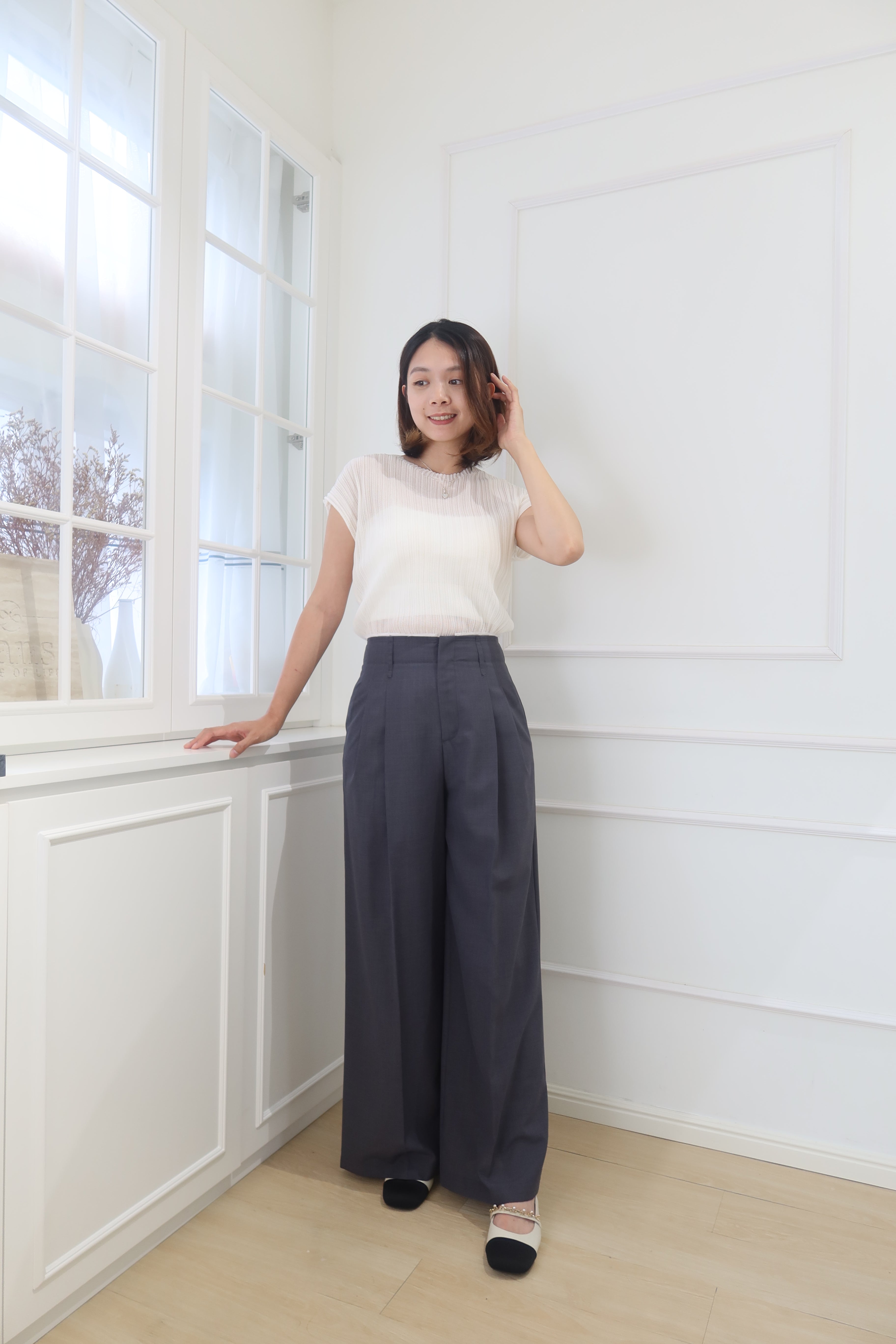 【LE ZANS BRAND COLLECTION】SilkenEase Premium Gray Pants (意大利布料，真絲+羊毛料) [PT0063]