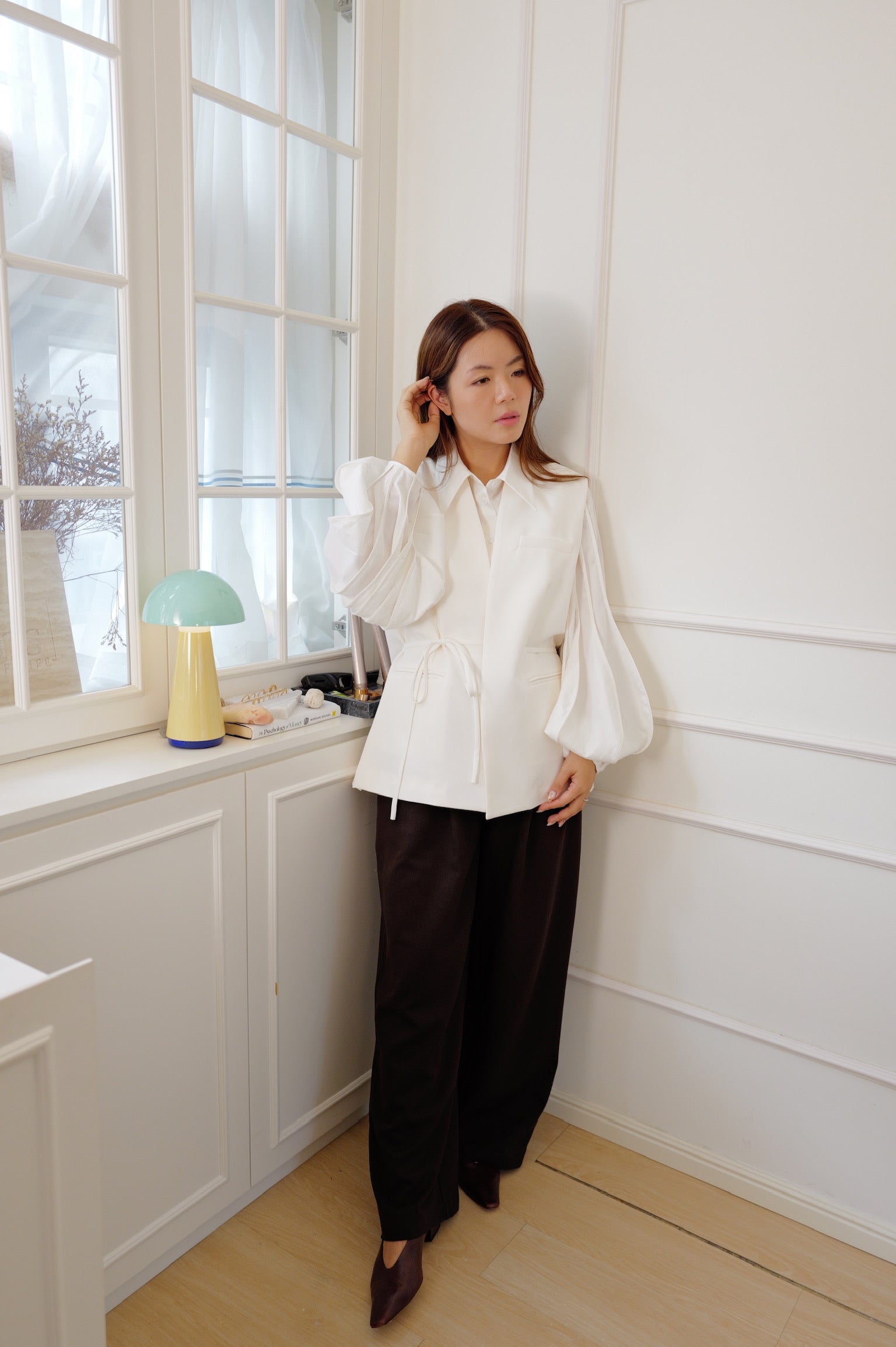【LE ZANS PRIVÉ】Minimalist Tailored Belted Vest[J0145]