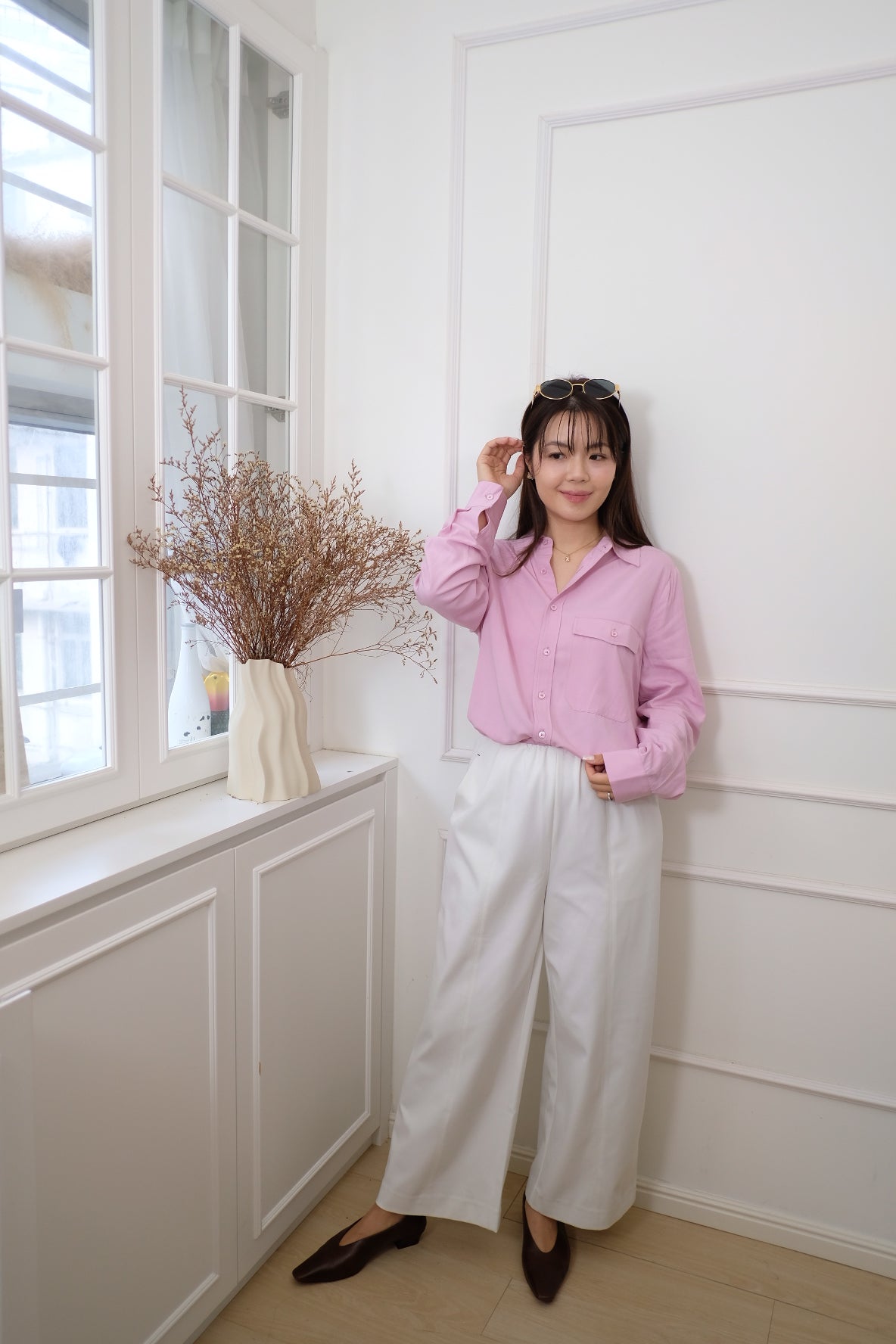 【LE ZANS BRAND COLLECTION】Blush V-Neck Elegance [T0255]