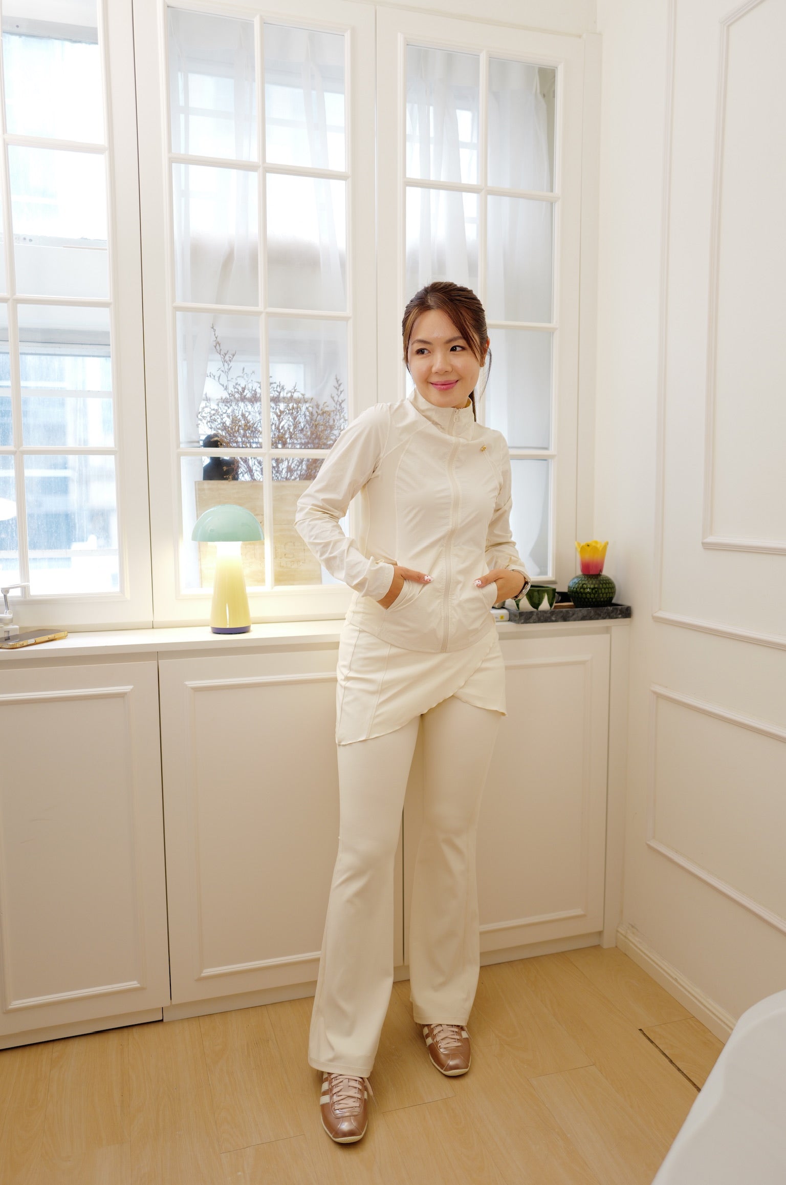 【LE ZANS BRAND COLLECTION】Balletcore 2-in-1 Layered Skirt Flared Leggings [PT0096]