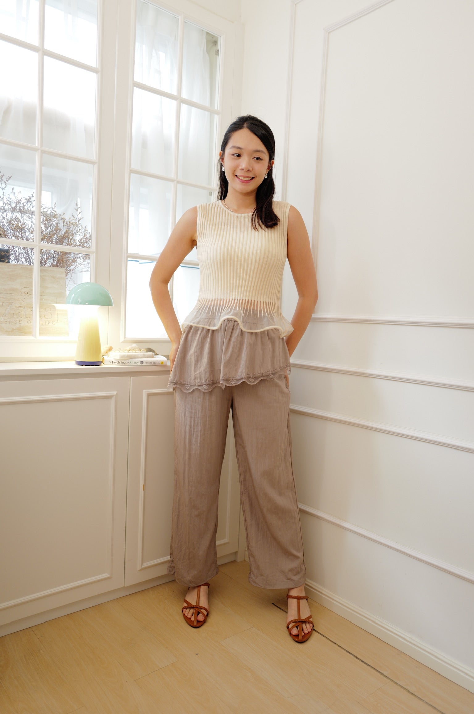 【LE ZANS BRAND COLLECTION】Ballet-Inspired Ruffle Lace Trim Pants [PT0094]