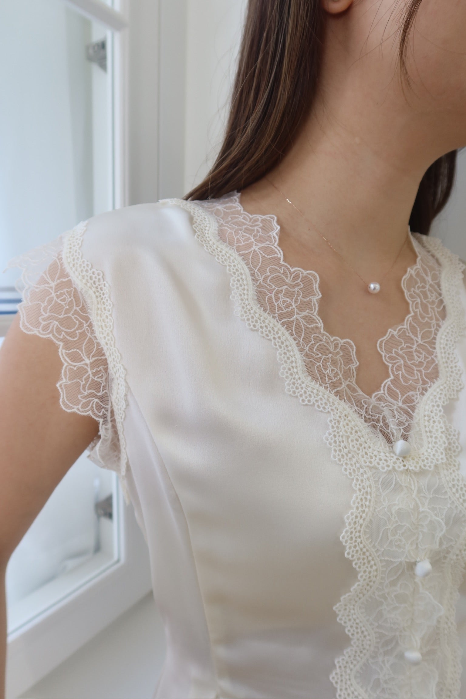 【LE ZANS BRAND COLLECTION】 Lace Trim Top [T0186]