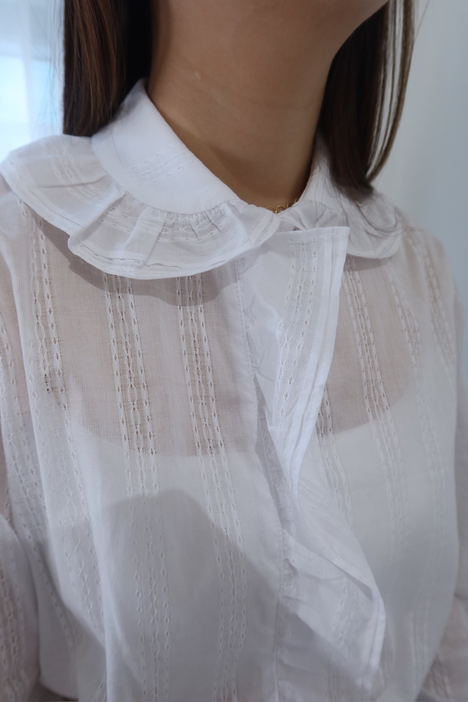 French Wave Embroidered Blouse [T0211]
