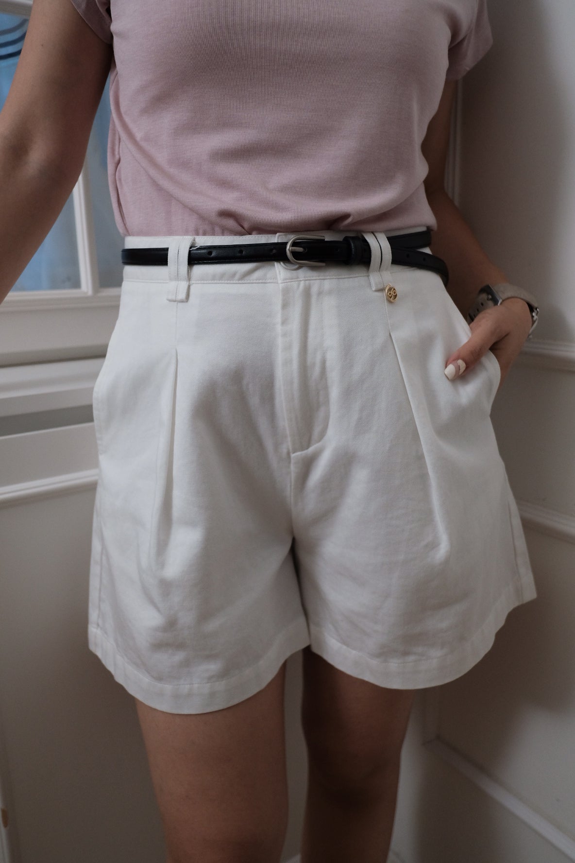 【LE ZANS BRAND COLLECTION】High-waisted Pleated Shorts [ST0029]