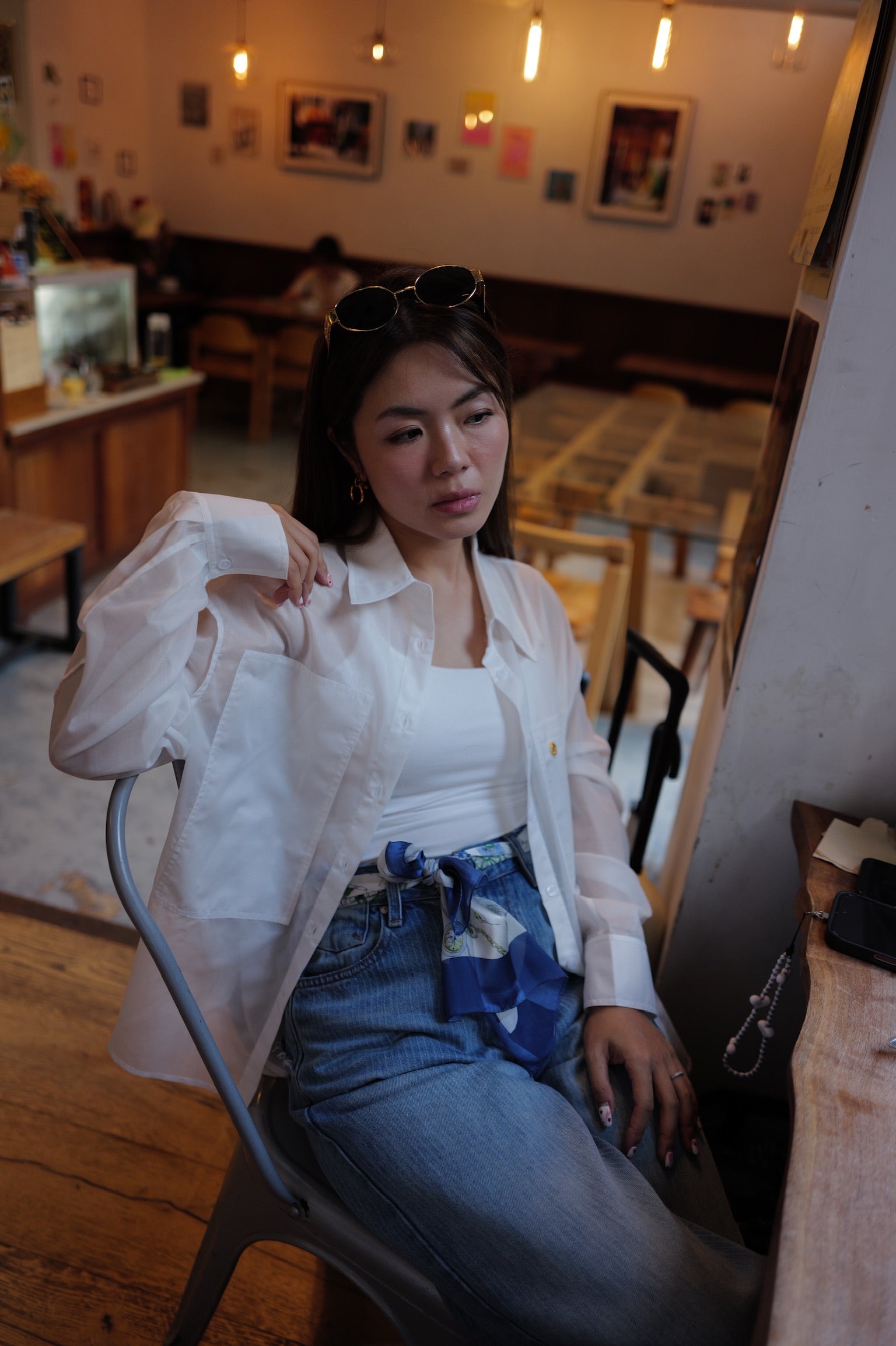 【LE ZANS BRAND COLLECTION】French Sheer Lightweight Oversized Shirt Outerwear [J0143]