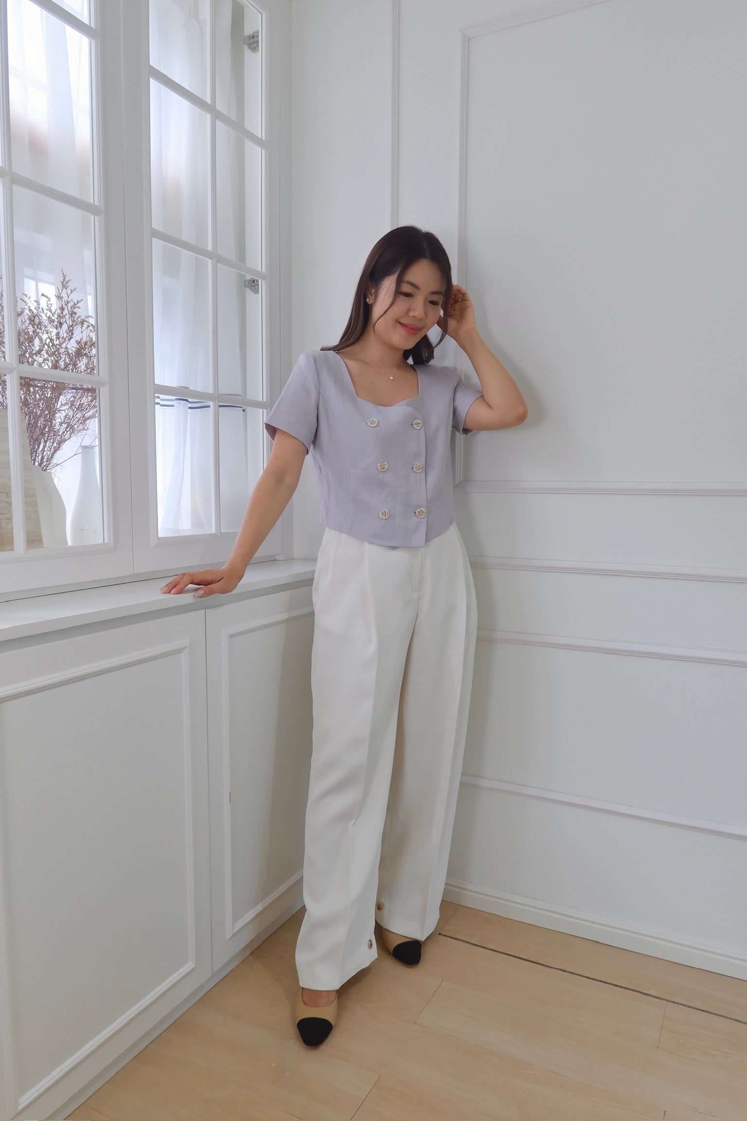 Chic Double-Breasted Crop Blazer [J0102]