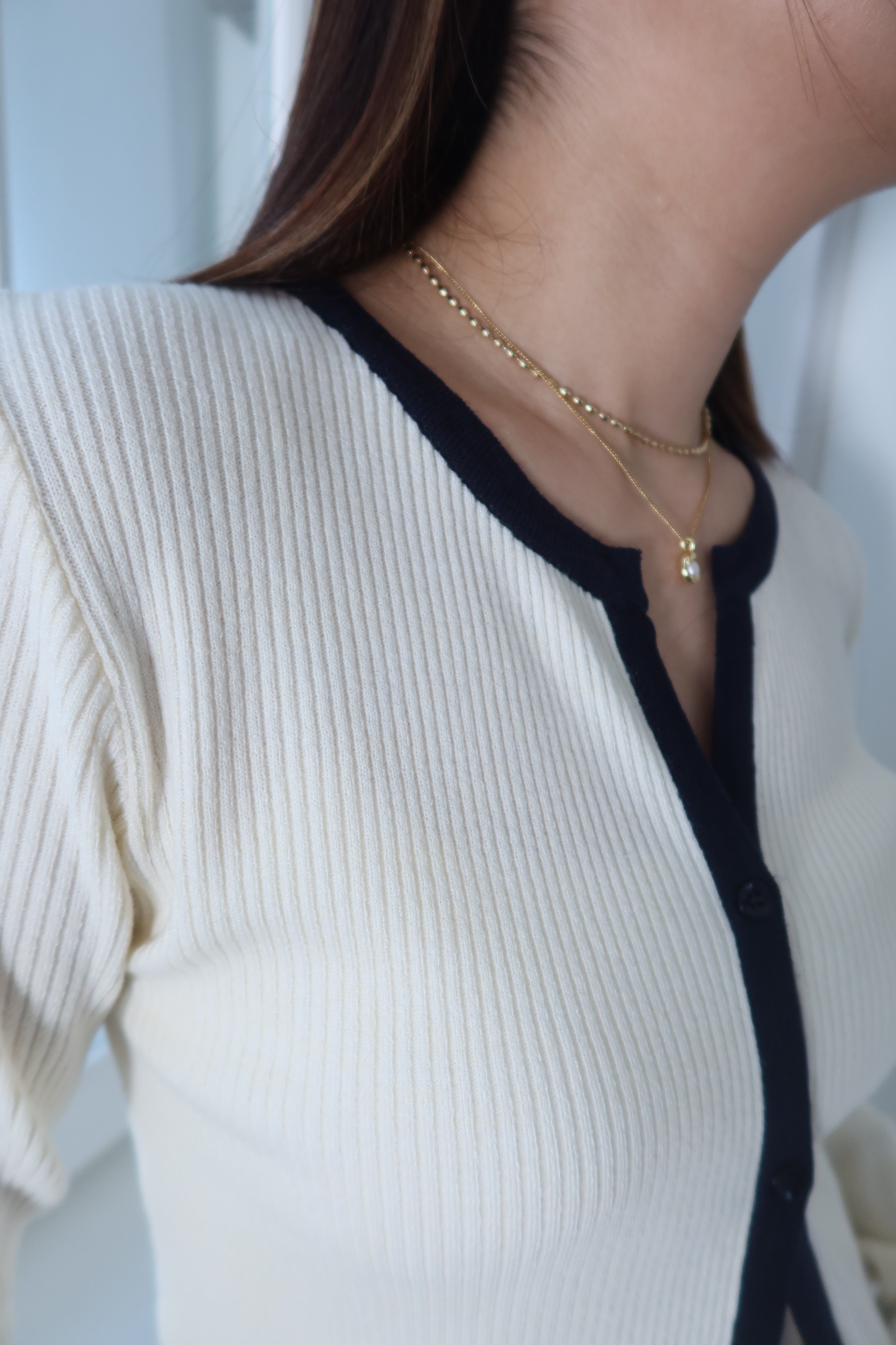 Monochrome Textured Knit Sweater [T0223]