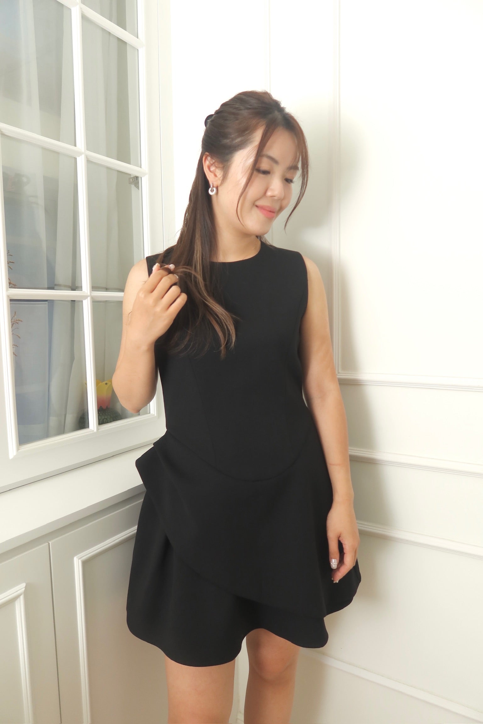 【LE ZANS BRAND COLLECTION】 Layered Elegance Dress(30%wool) [OPS0147]