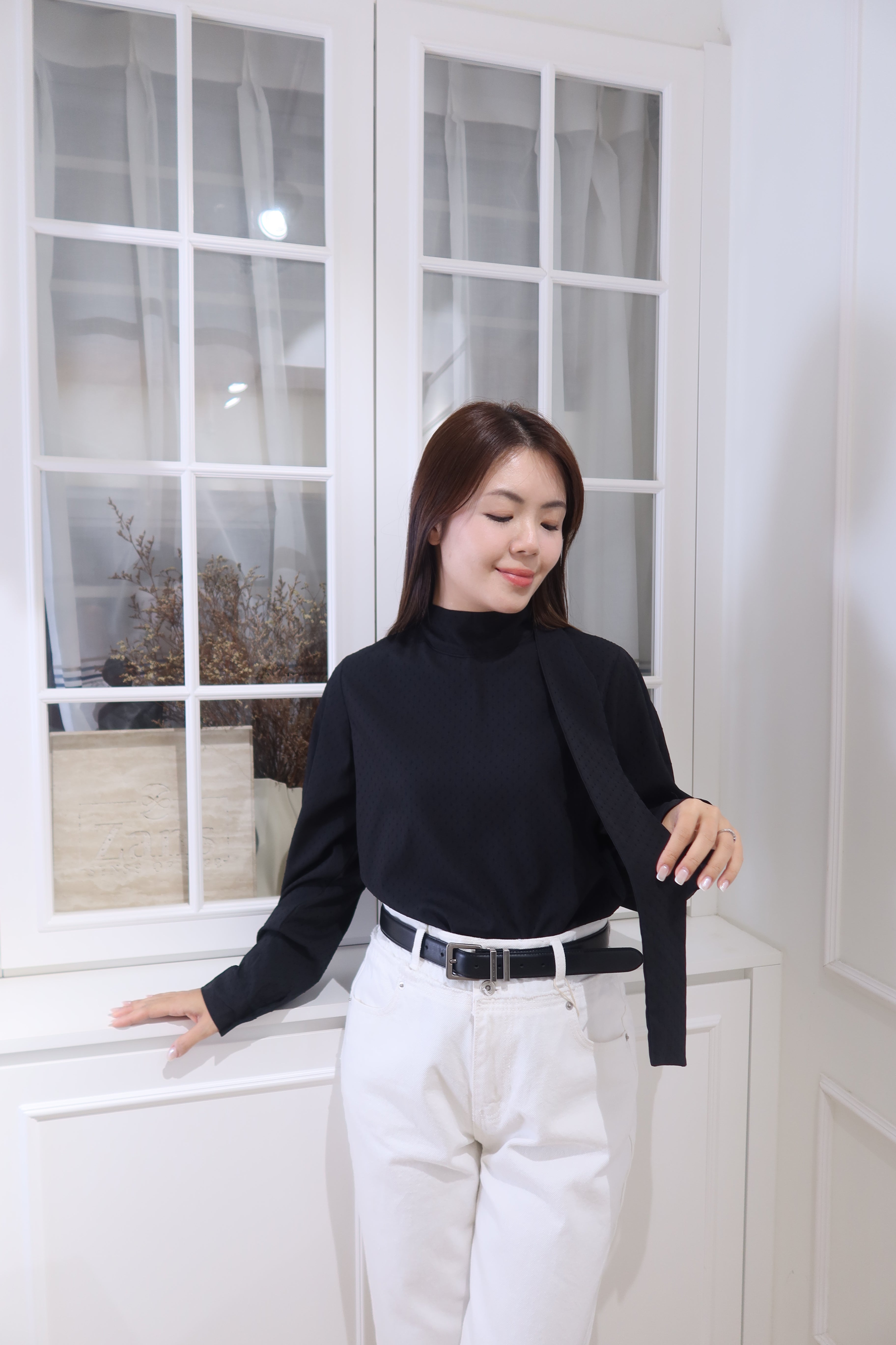 Dotted Elegance Blouse [T0214]