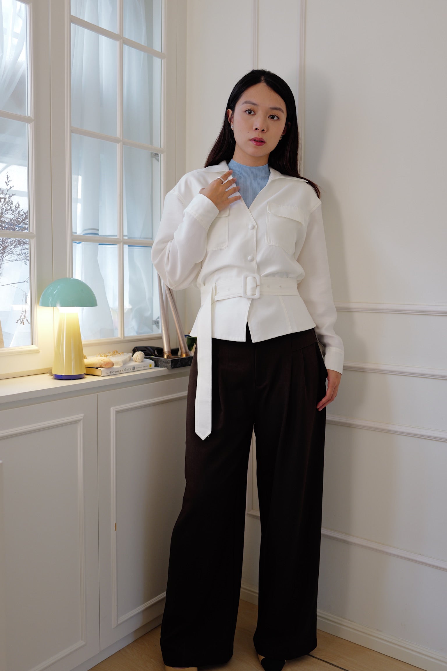 【LE ZANS PRIVÉ】 Belted Safari Utility Jacket Shirt [T0312]