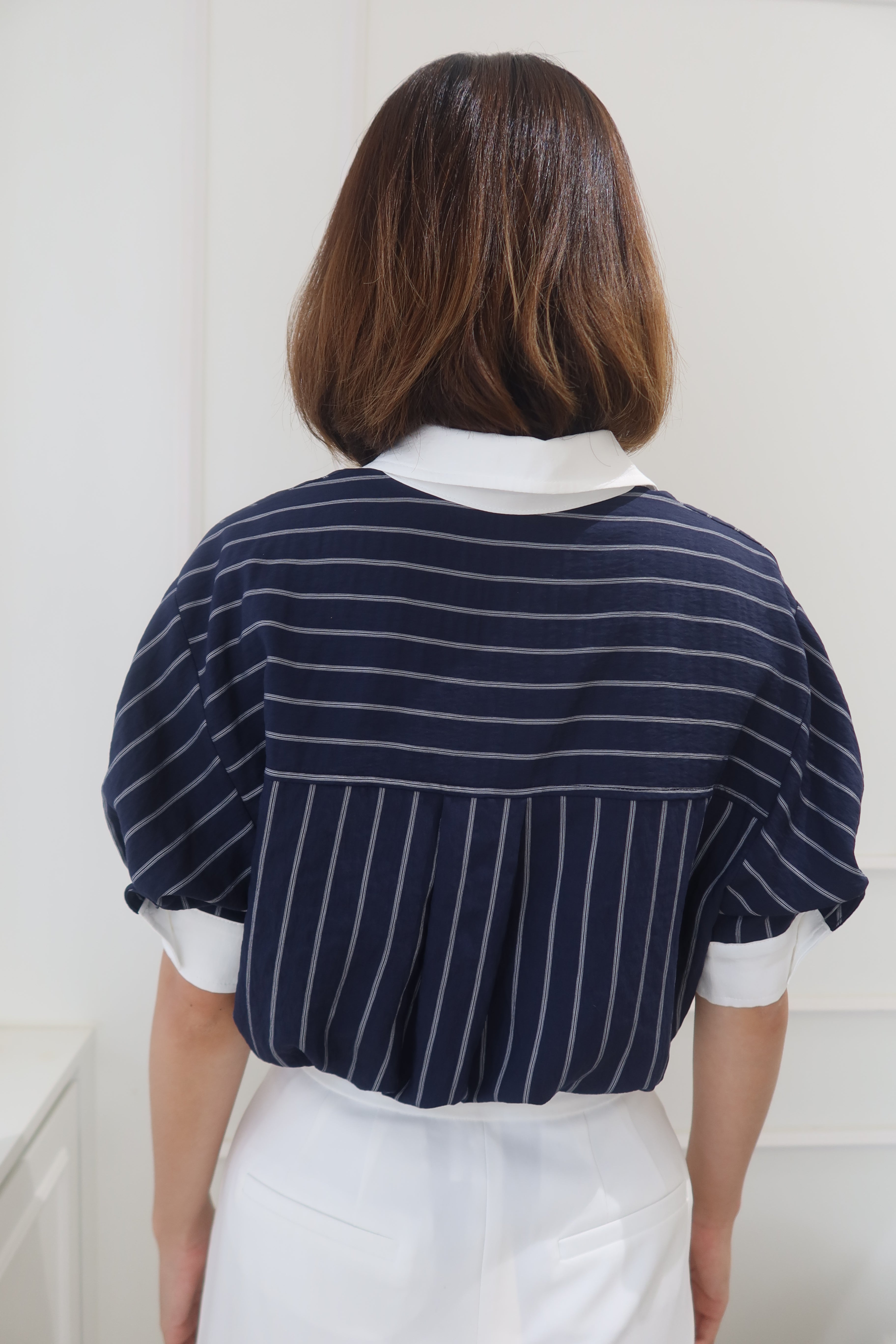 Riviera Blue & White Striped Shirt [T0204]