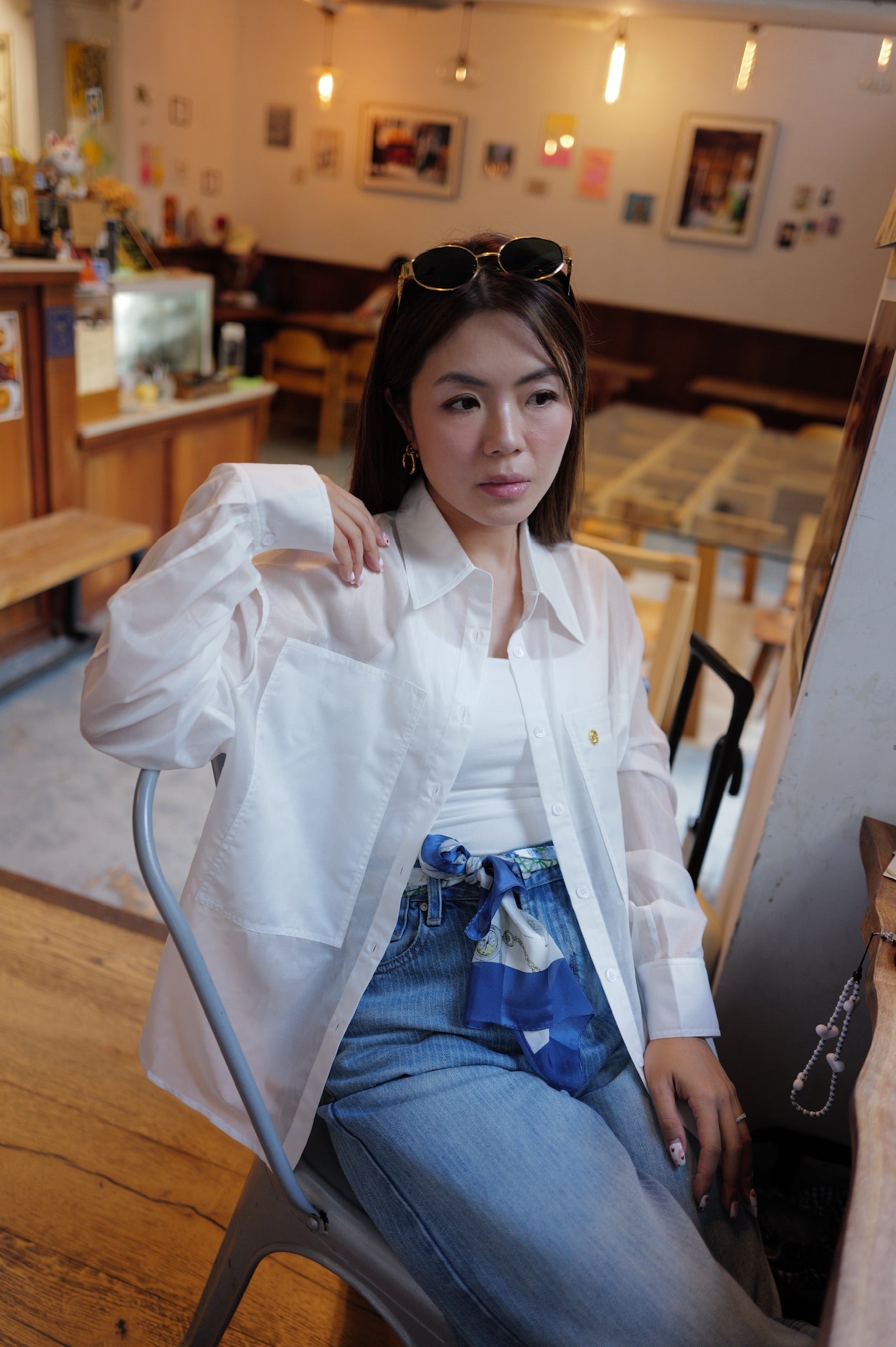 【LE ZANS BRAND COLLECTION】French Sheer Lightweight Oversized Shirt Outerwear [J0143]