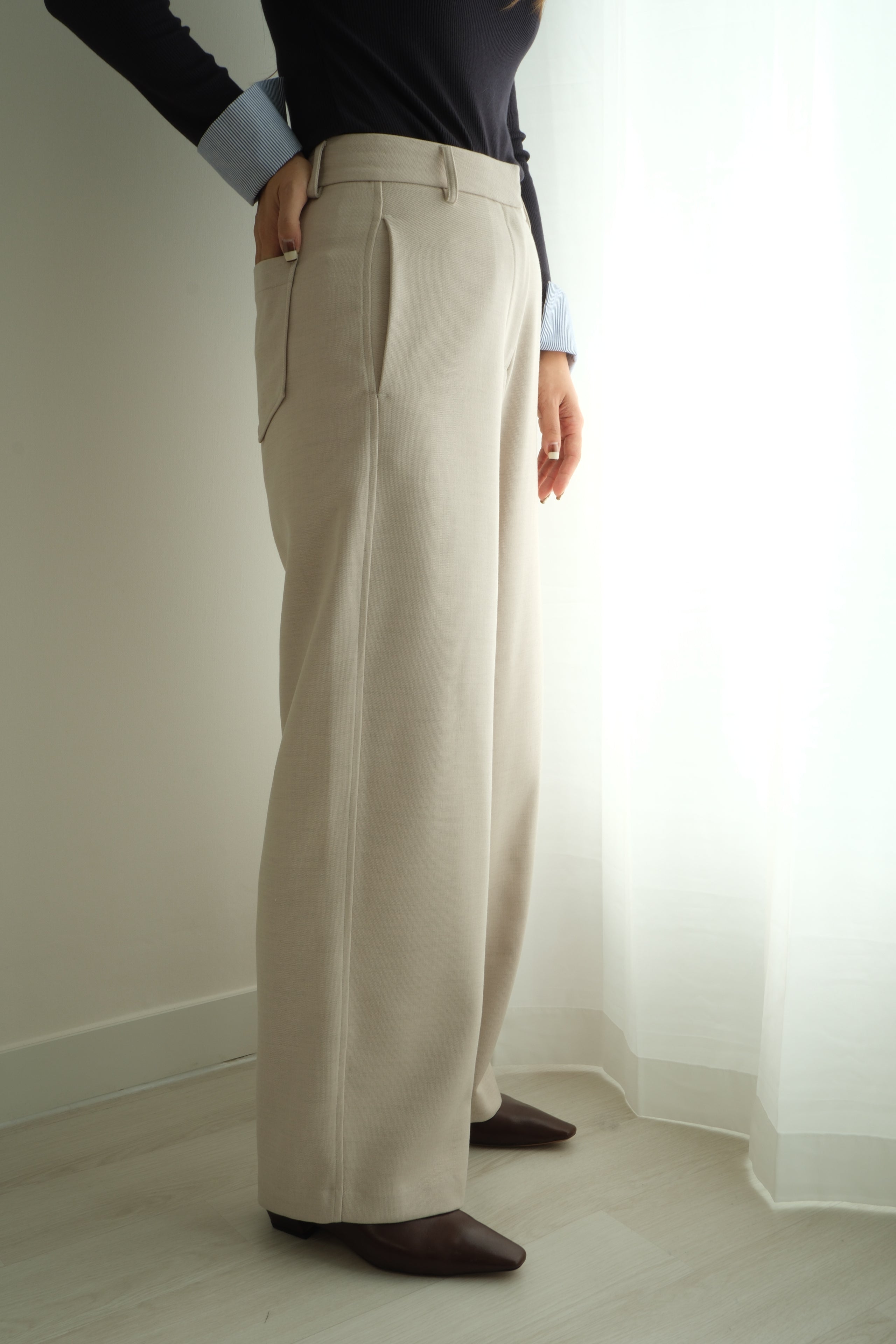 Classic Grey Straight-Leg Suit Pants [PT0084]