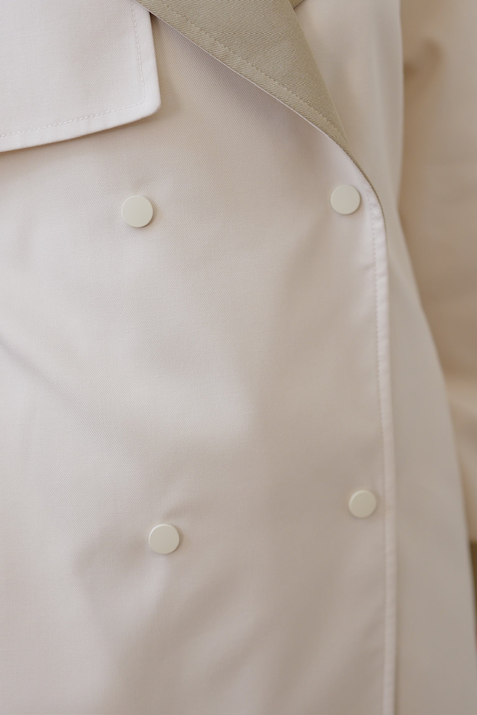 【LE ZANS PRIVÉ】French Two-Tone Lapel Belted Short Trench Coat [J0146]