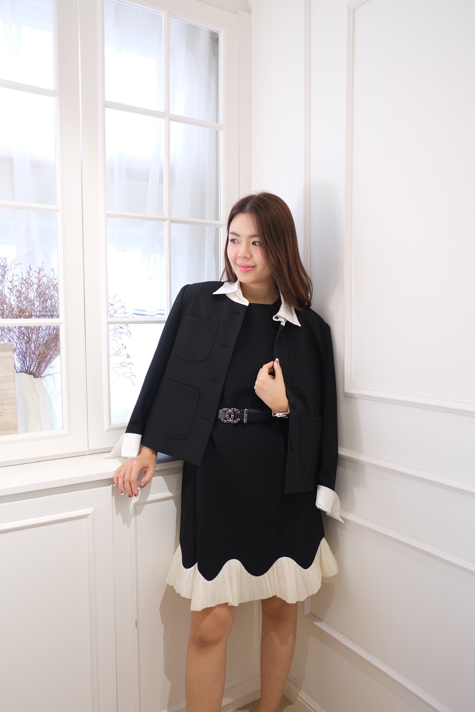 【LE ZANS BRAND COLLECTION】Deep Blue Elegance Layered Dress [OPS0172]