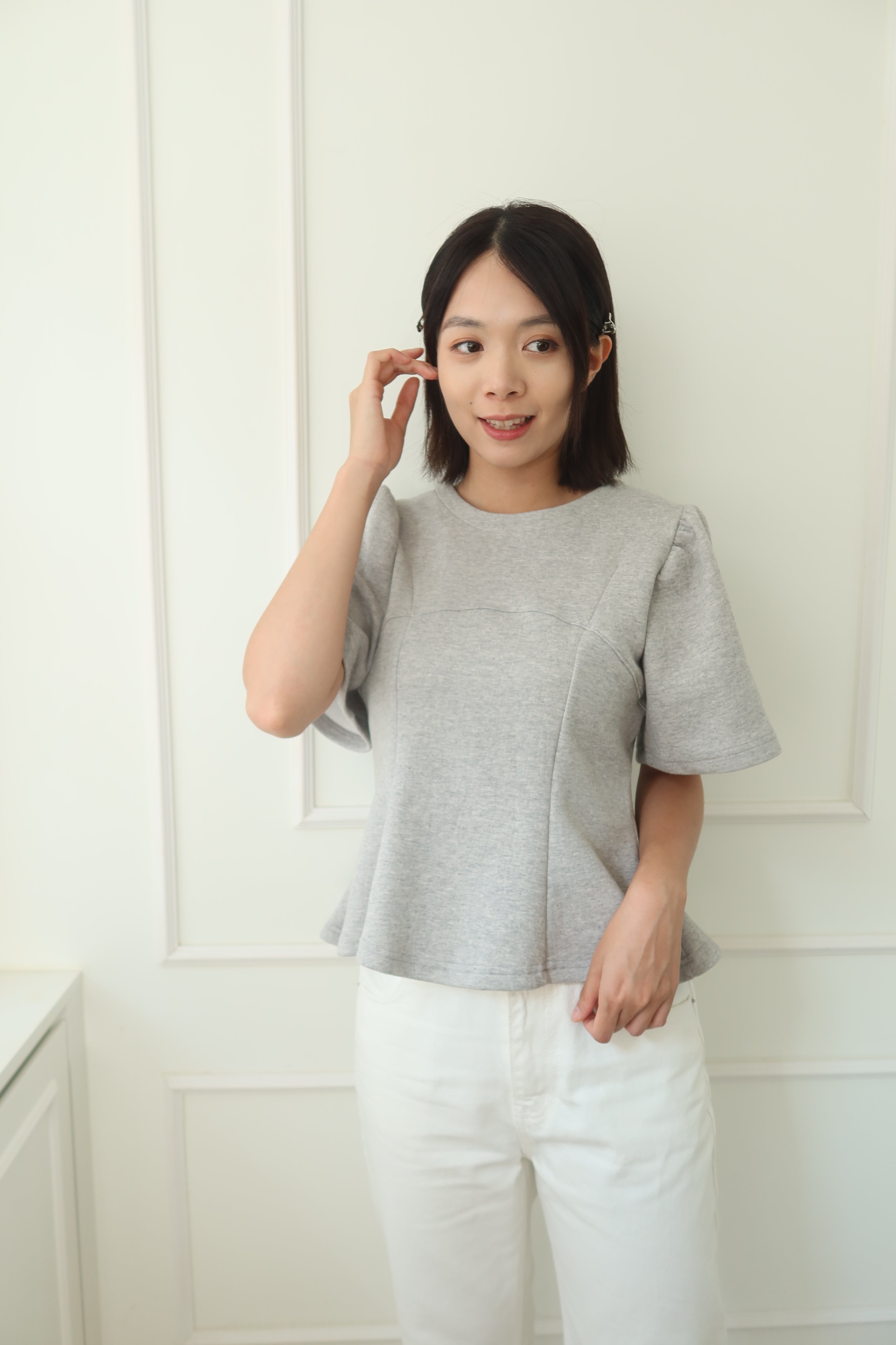Tailored Flare Short Sleeve Top [T0212]