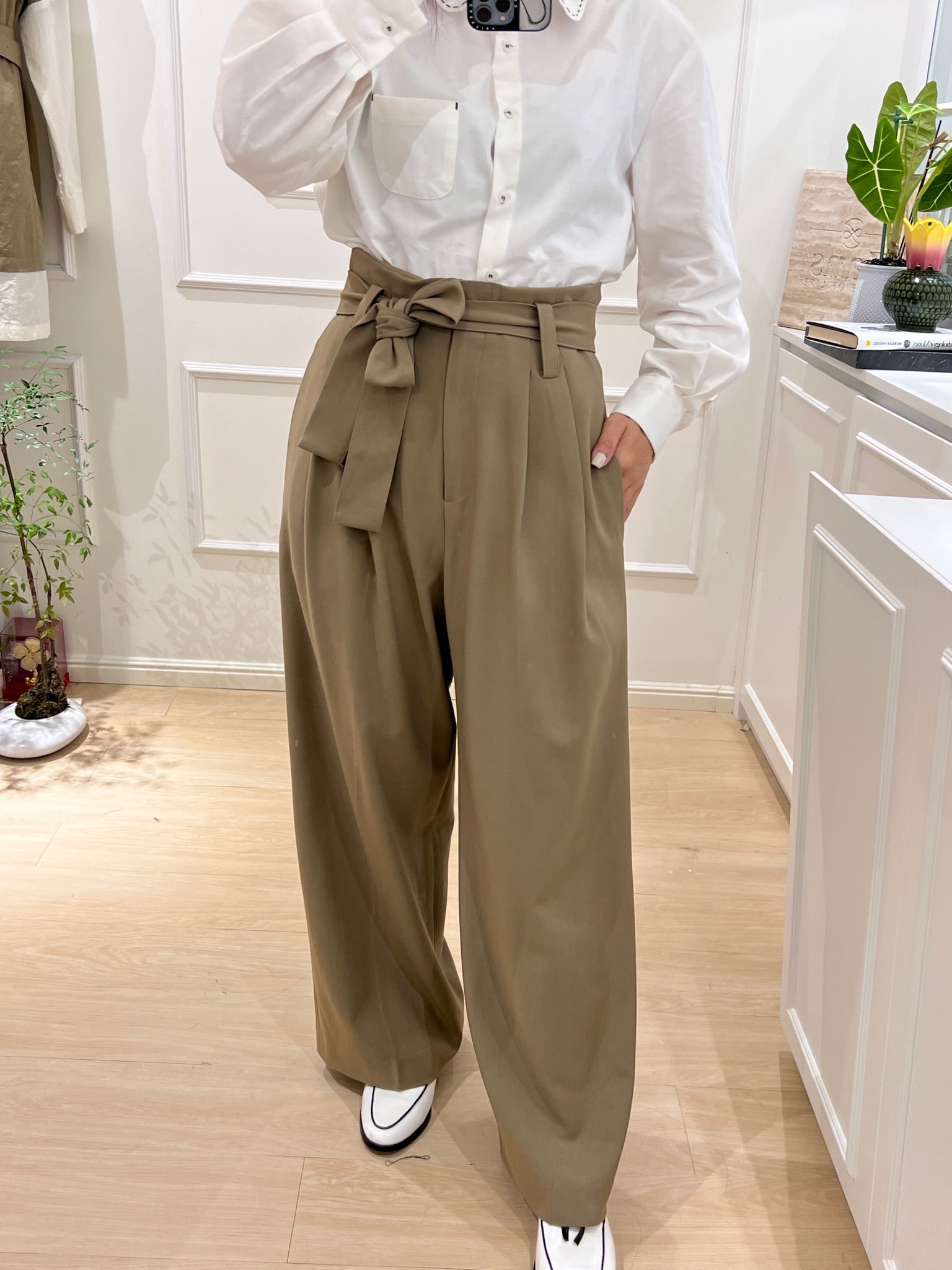 【LUXE COLLECTION】Drop-Down Buckle Straight Pants [PT0038]