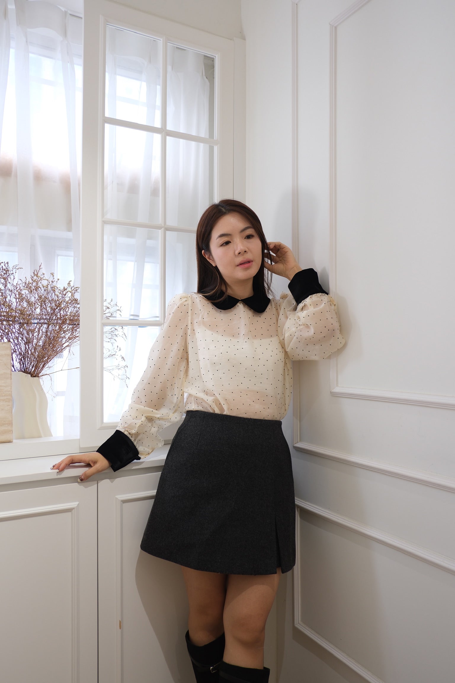 Polka Dot Charm Blouse [T0244]