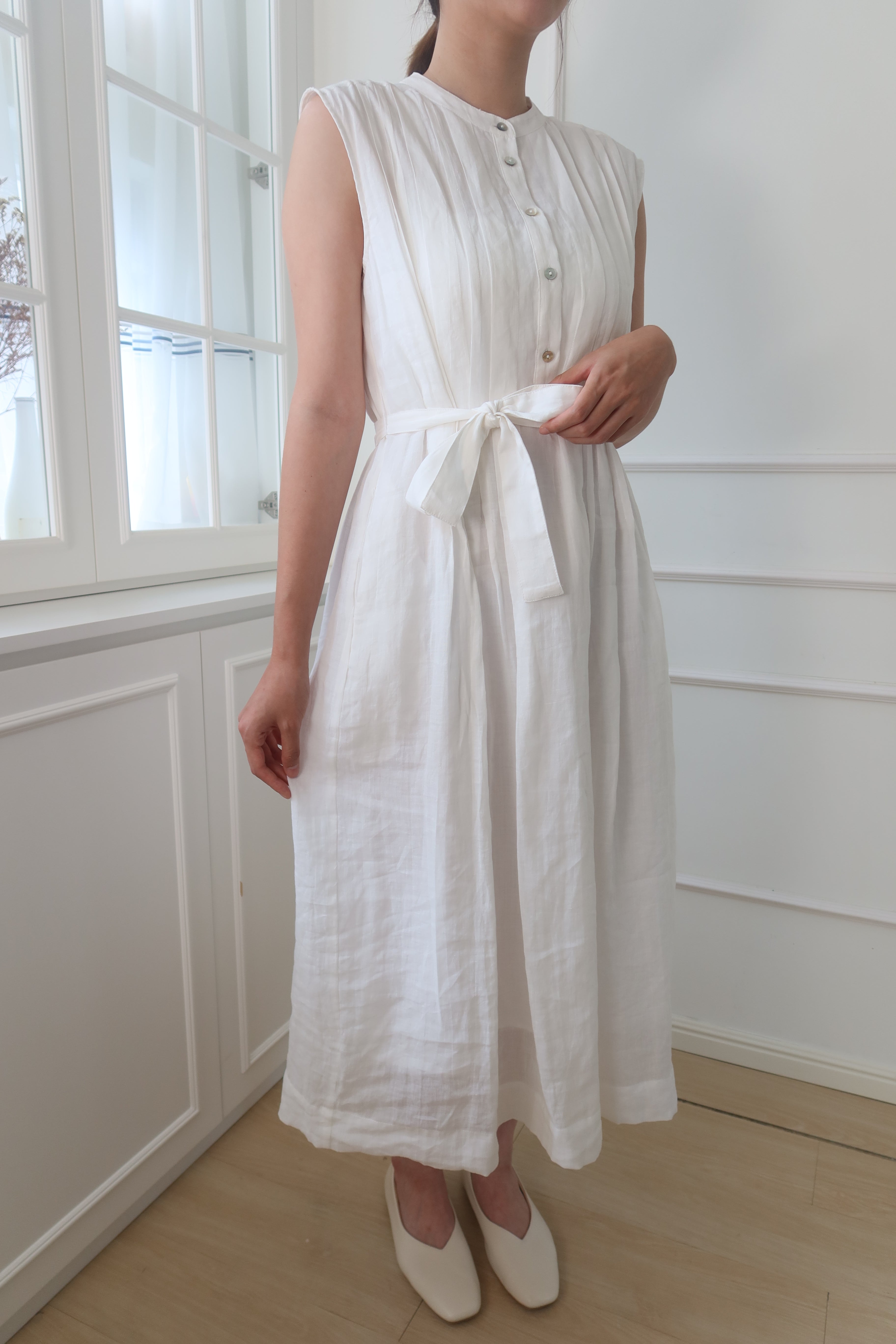 【LE ZANS BRAND COLLECTION】Pure Breeze Linen Sleeveless Dress (100% 麻) [OPS0158]