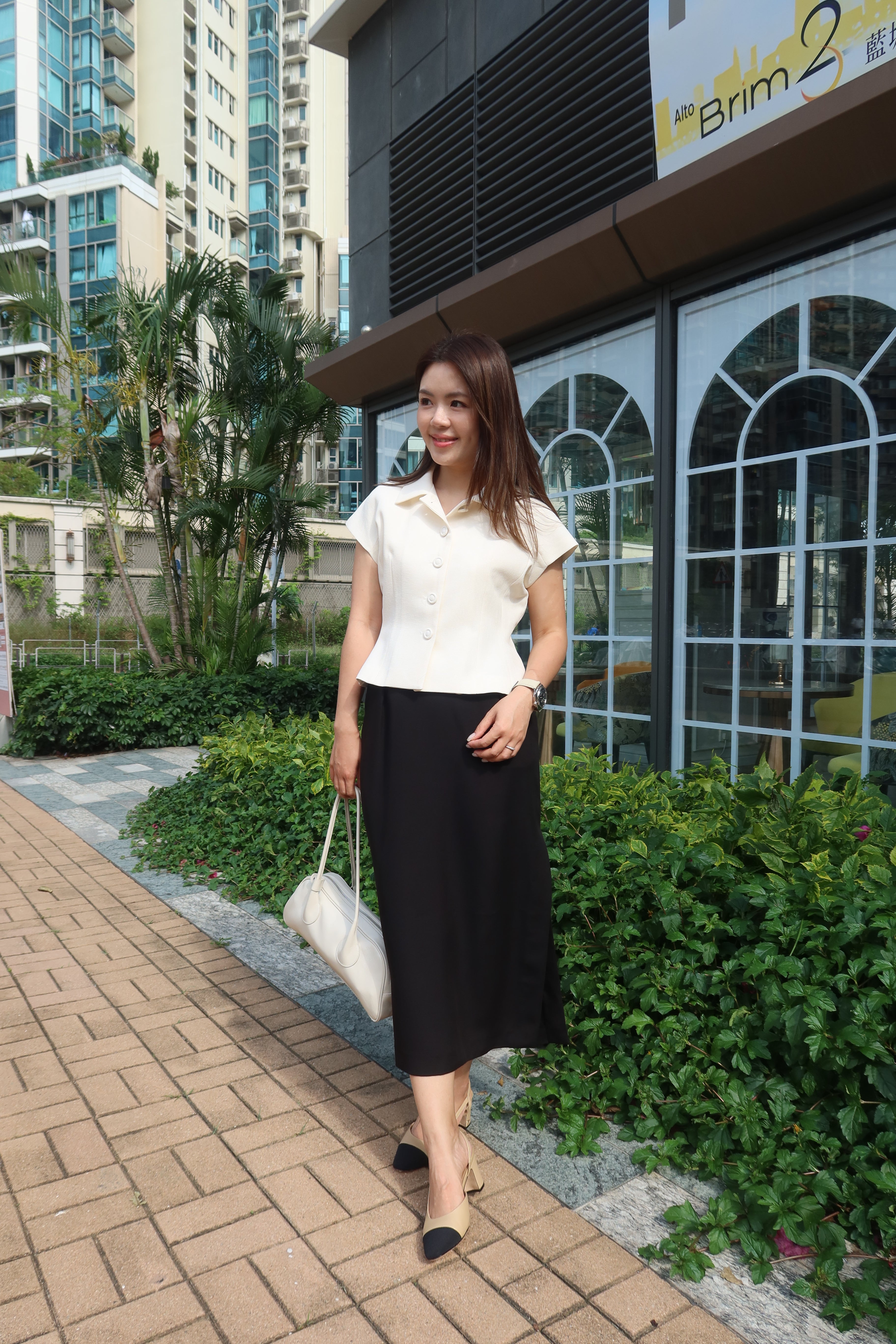 【LE ZANS BRAND COLLECTION】Pure Black Elegance Midi Skirt (32%silk)[SK0064]