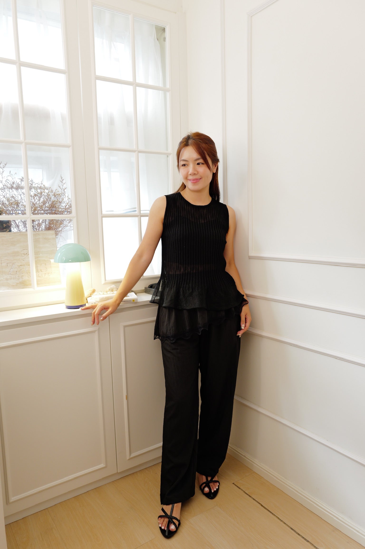 【LE ZANS BRAND COLLECTION】Ballet-Inspired Ruffle Lace Trim Pants [PT0094]