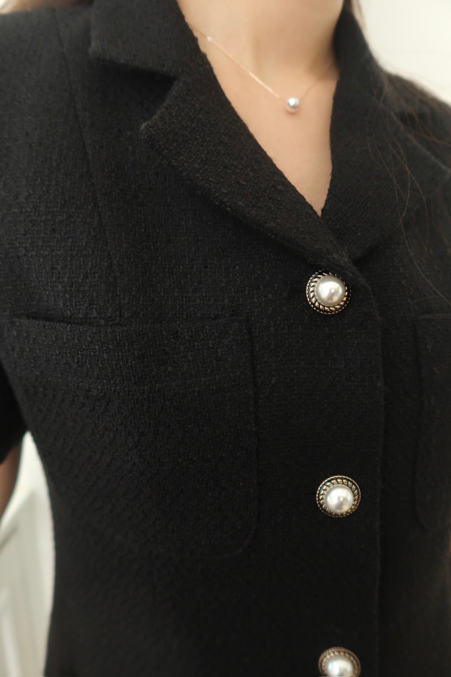 Luxe Pearl Button Dress [OPS0145]